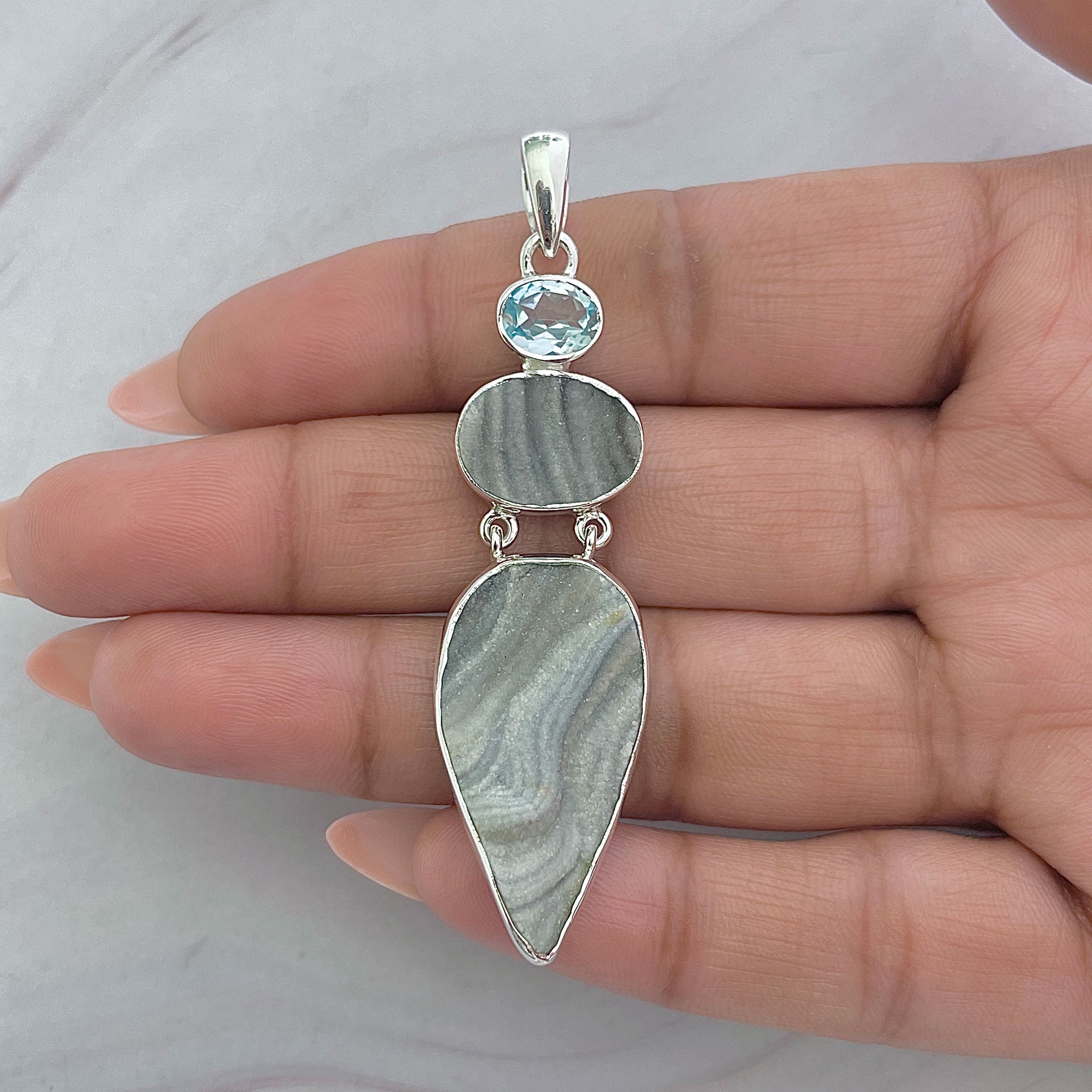 Desert Druzy Pendant-(DDZ-P-47.)