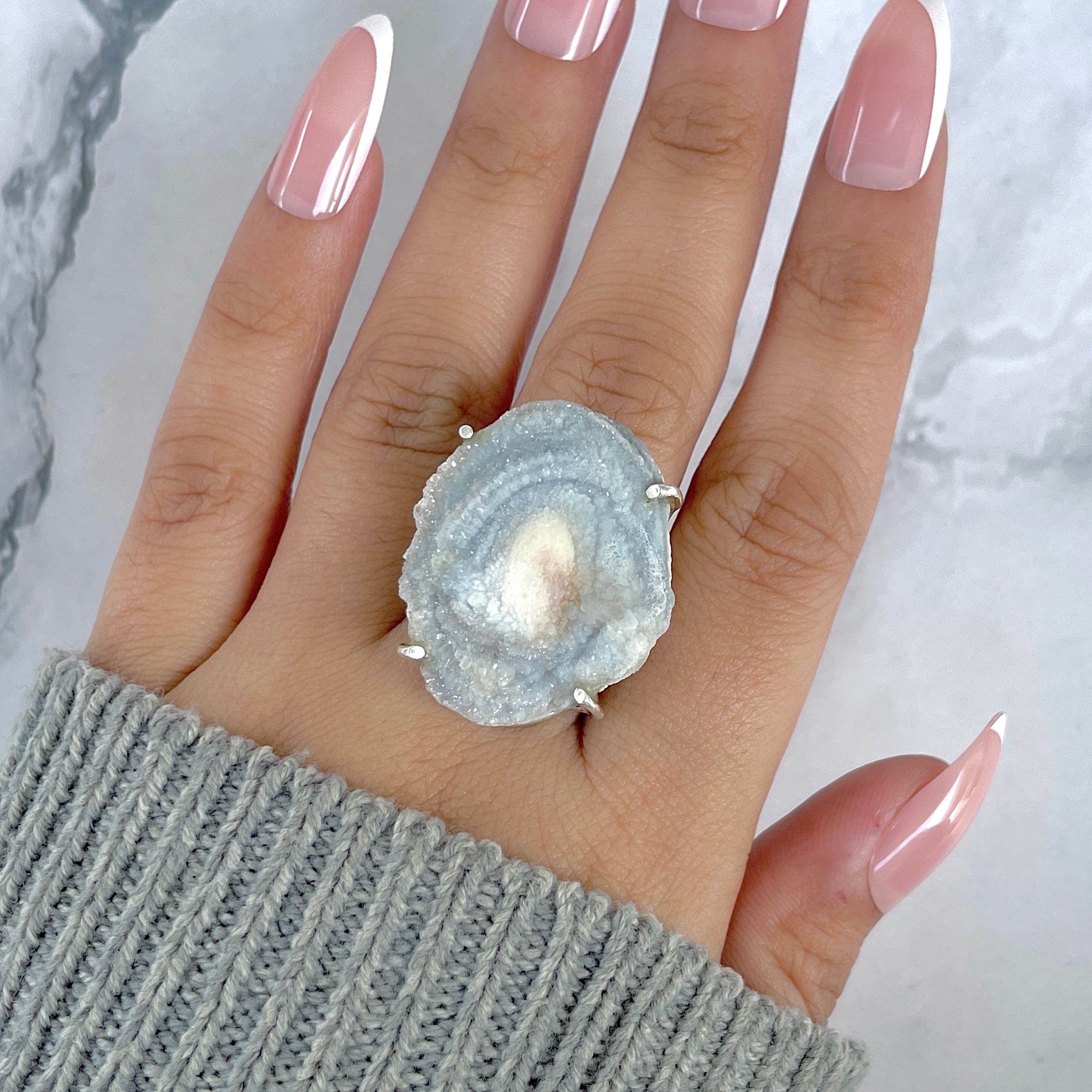Desert Druzy Adjustable Ring-(DDZ-R-1.)