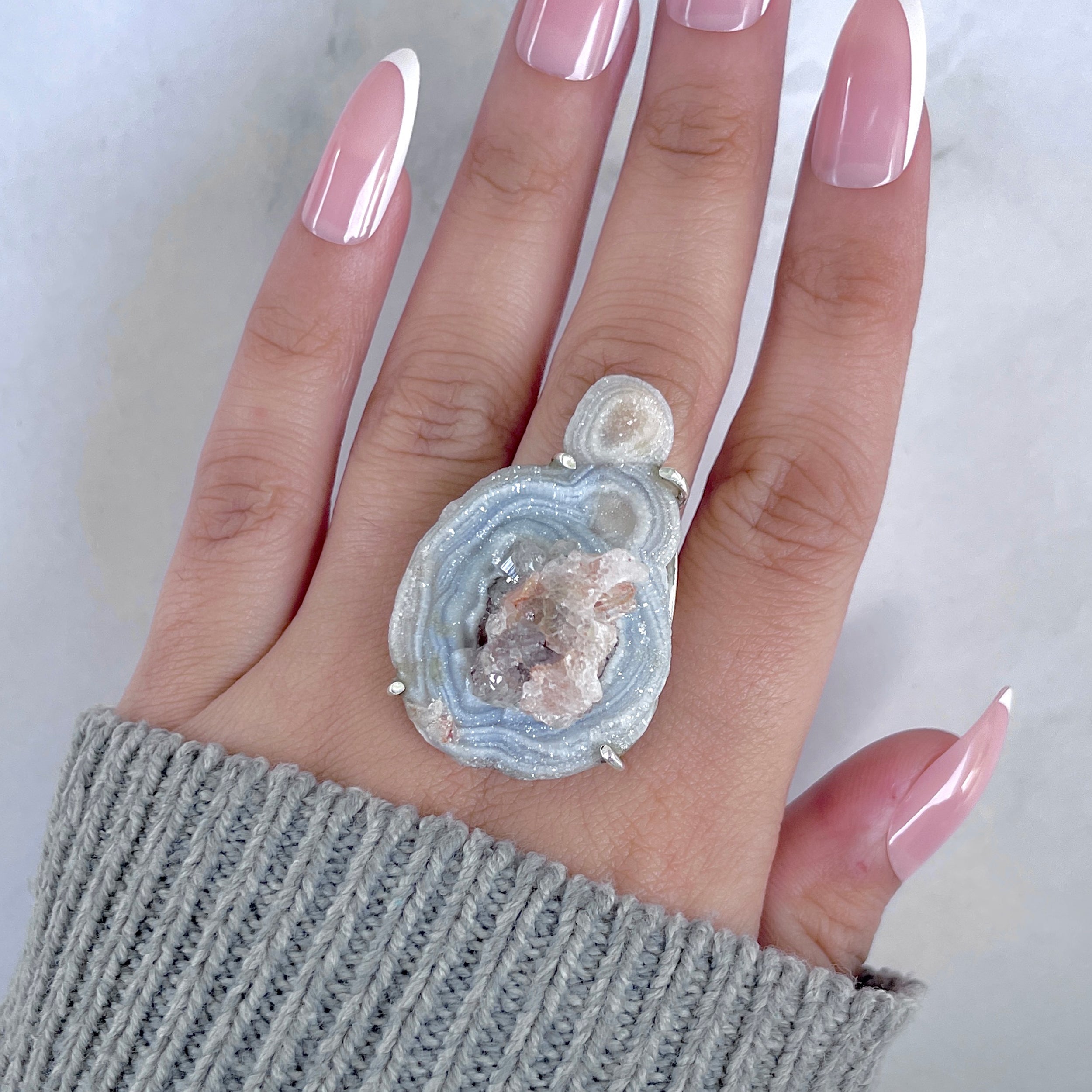 Desert Druzy Adjustable Ring-(DDZ-R-13.)