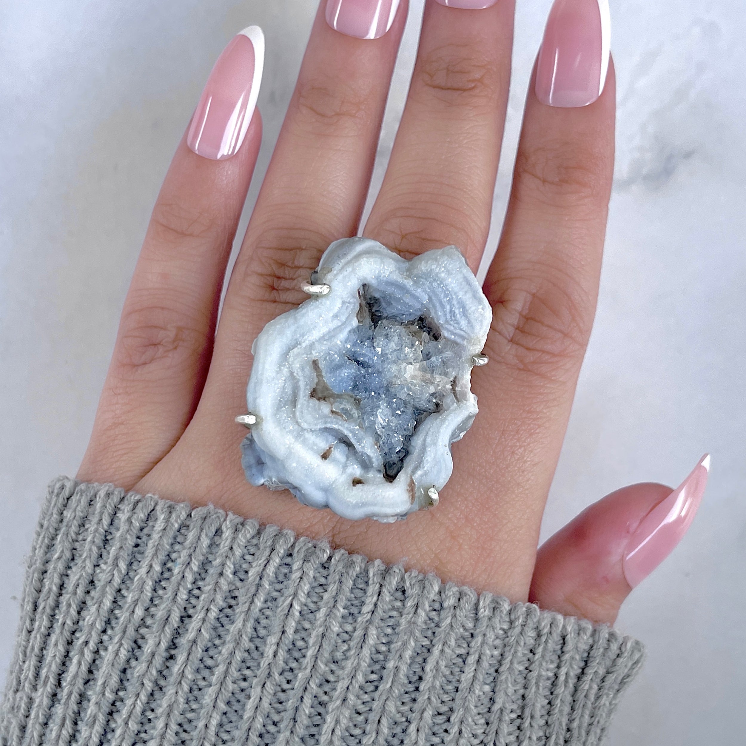 Desert Druzy Adjustable Ring-(DDZ-R-15.)