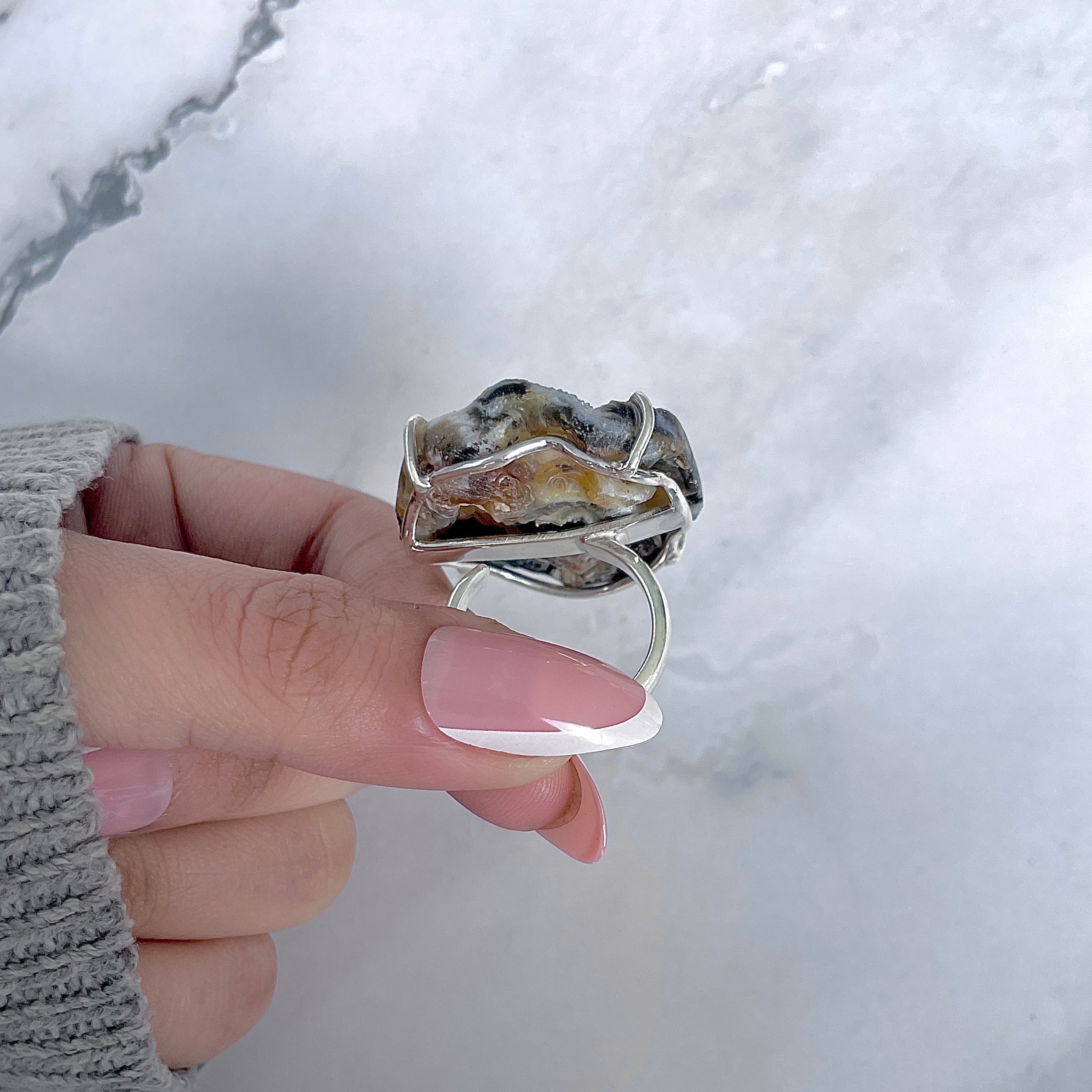 Desert Druzy Adjustable Ring-(DDZ-R-17.)