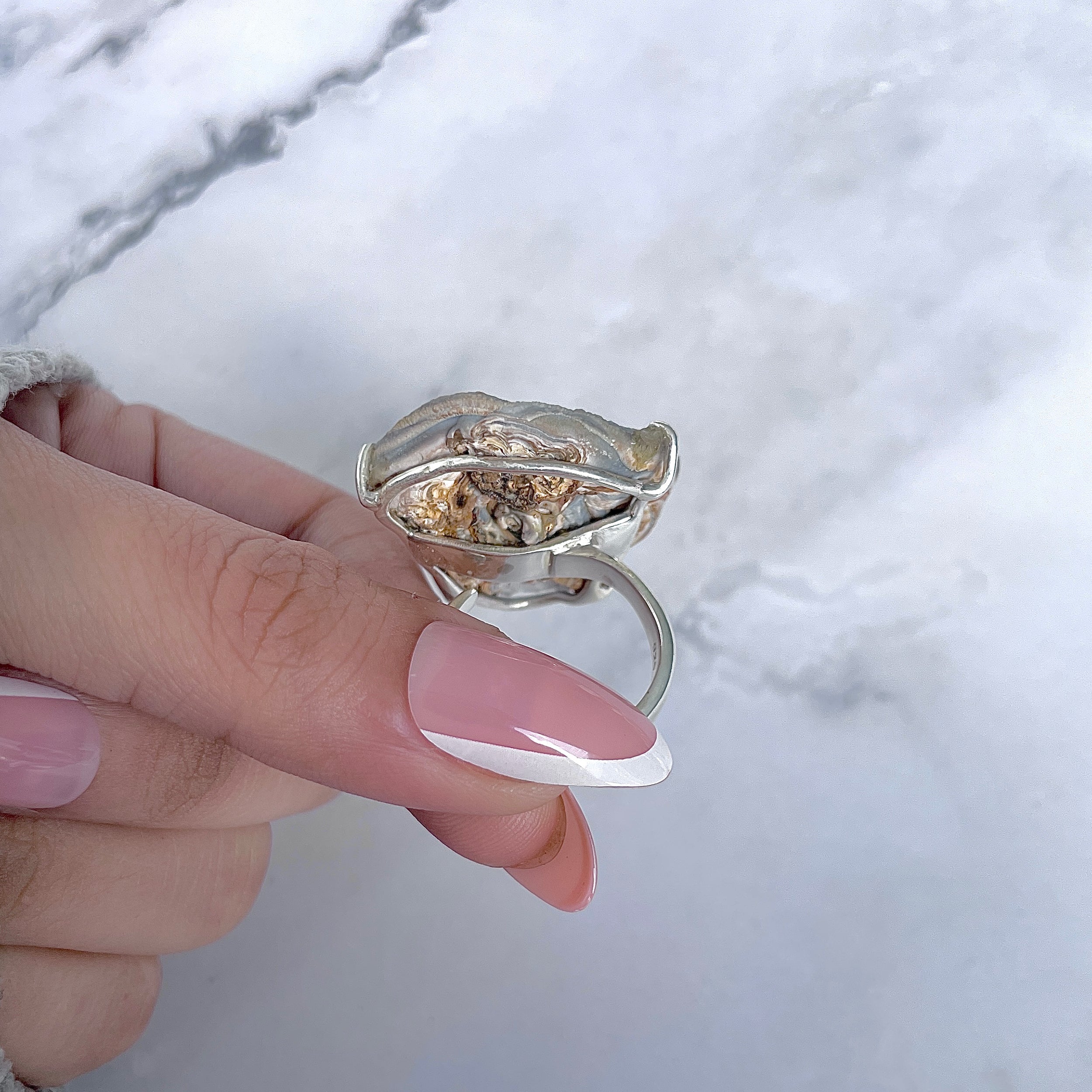 Desert Druzy Adjustable Ring-(DDZ-R-19.)