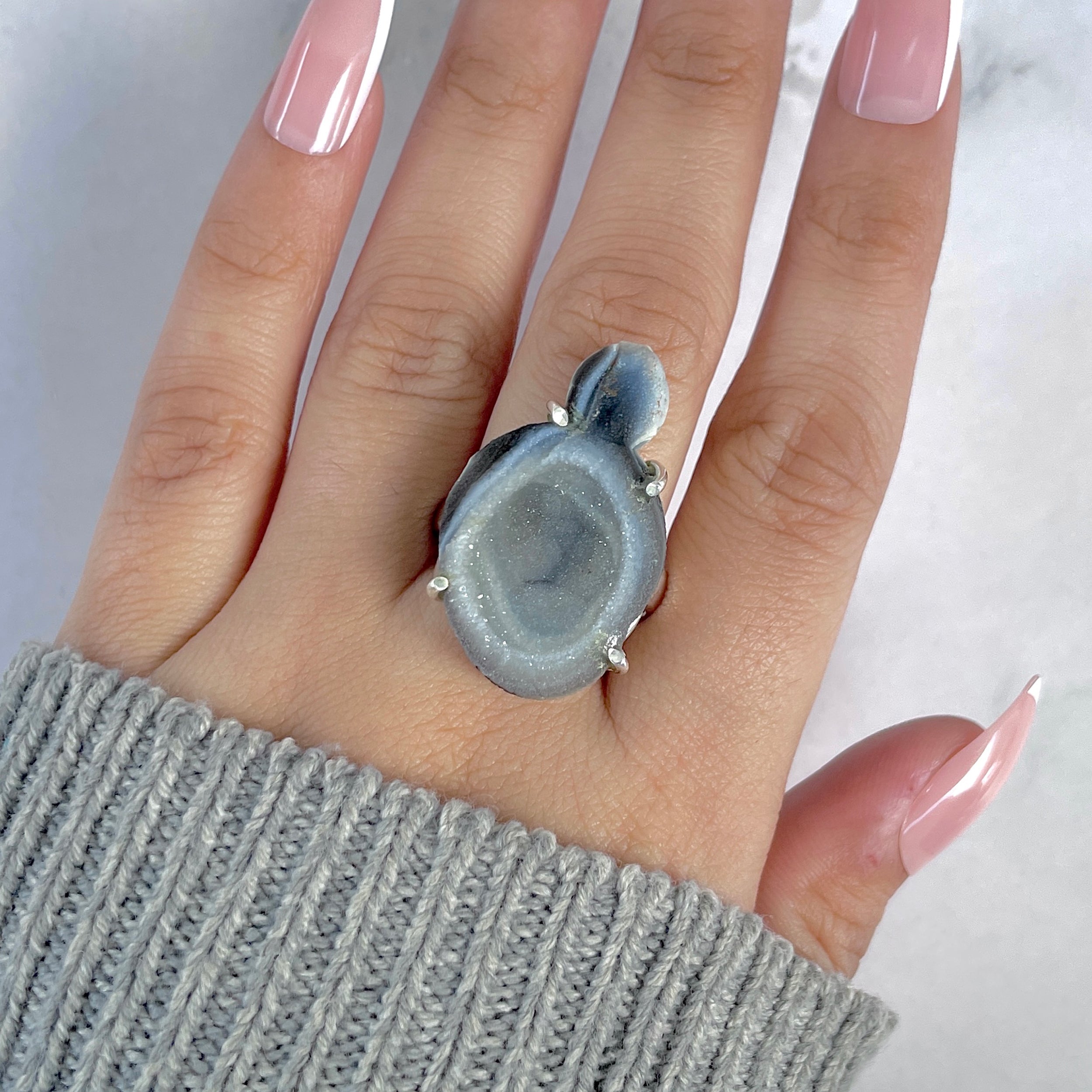 Desert Druzy Adjustable Ring-(DDZ-R-2.)
