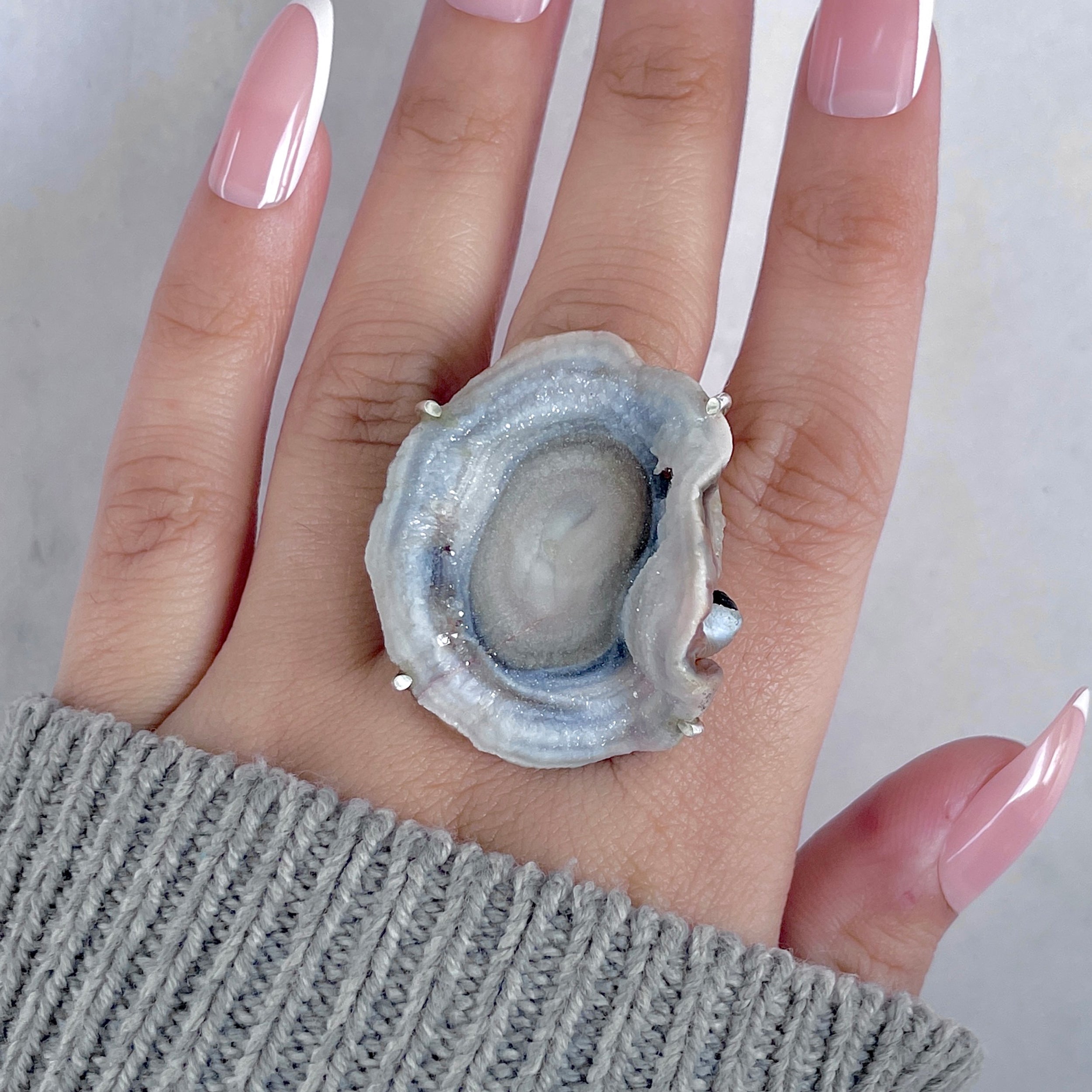 Desert Druzy Adjustable Ring-(DDZ-R-20.)