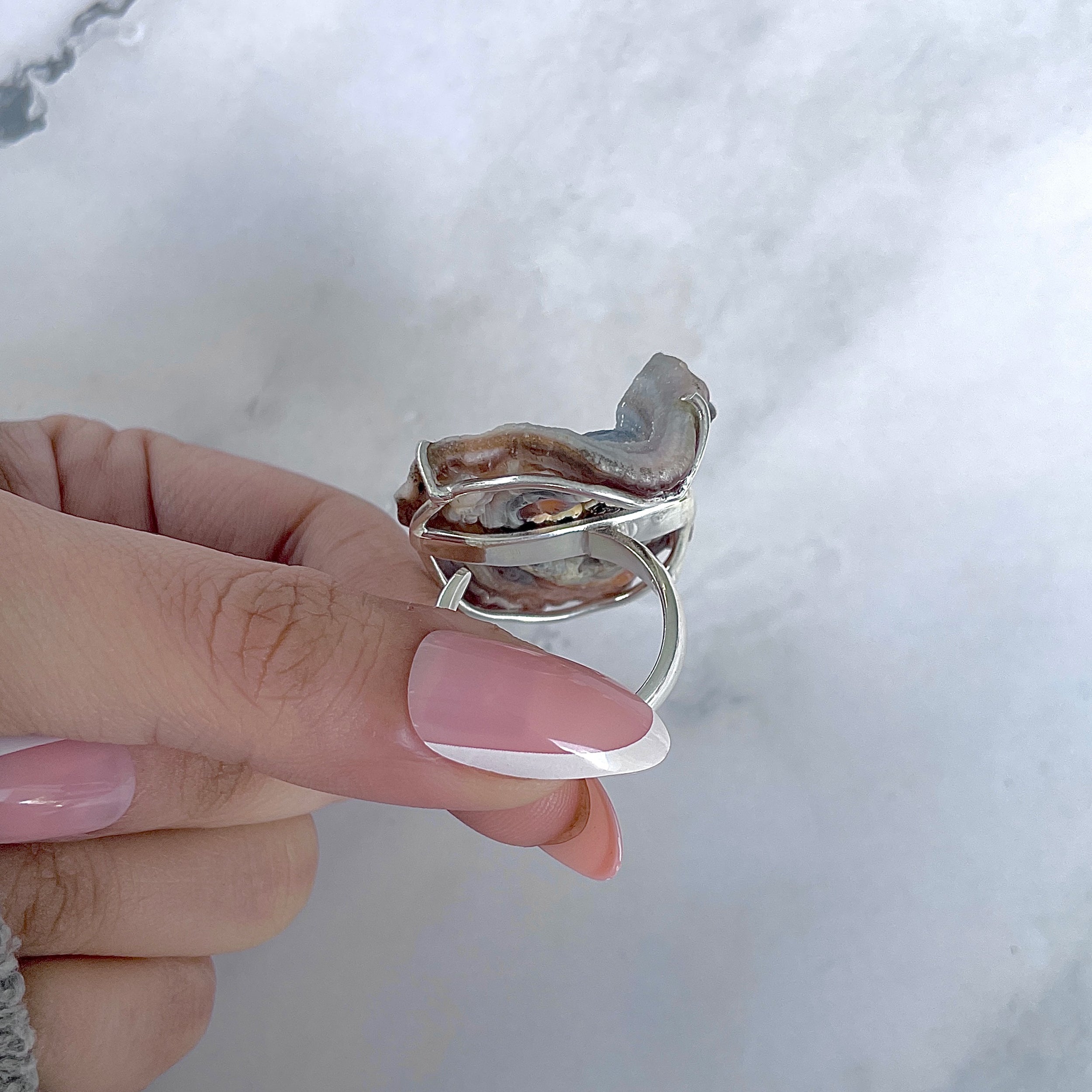 Desert Druzy Adjustable Ring-(DDZ-R-20.)