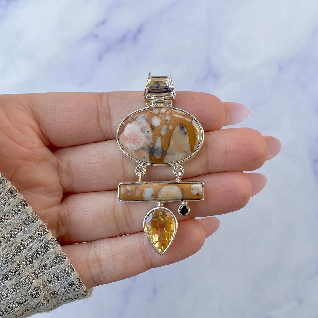 Deerfawn Jasper Pendant-(DFJ-P-43.)