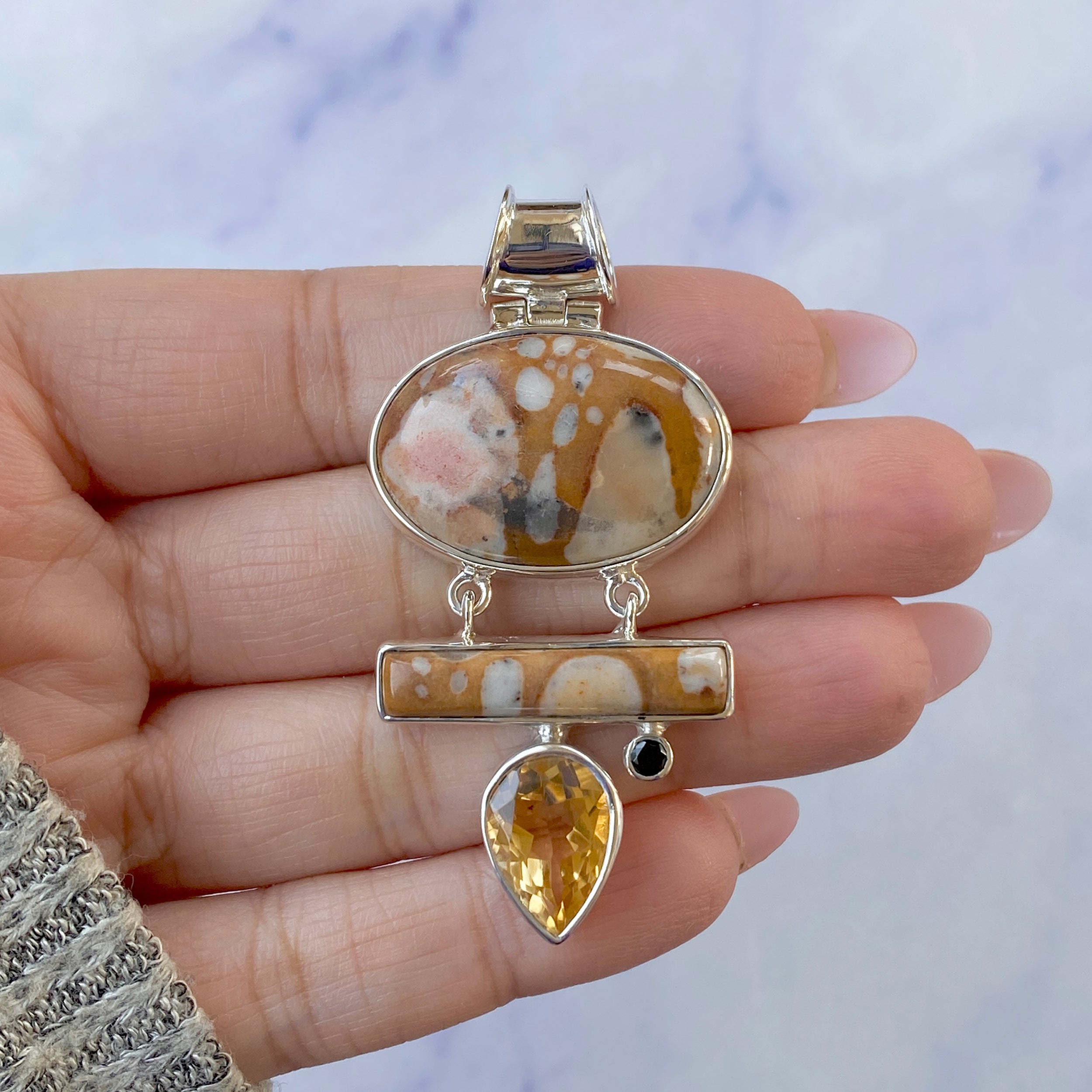 Deerfawn Jasper Pendant-(DFJ-P-43.)