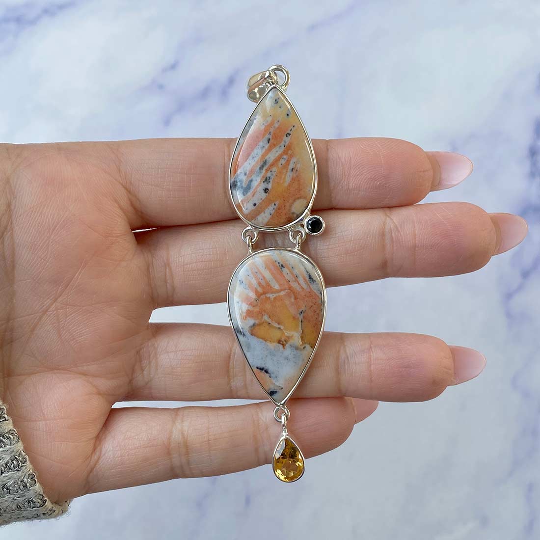 Deerfawn Jasper Pendant-(DFJ-P-45.)