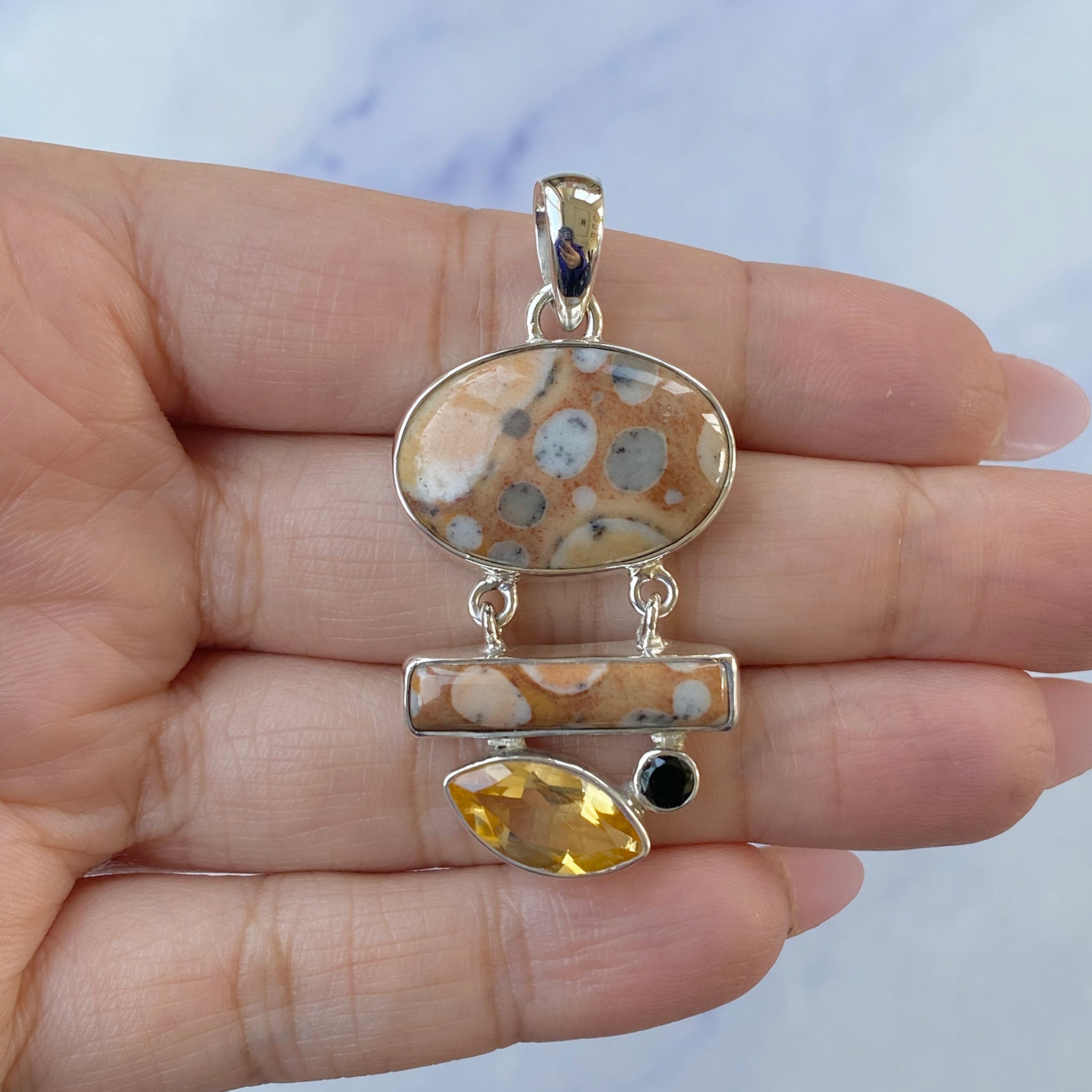 Deerfawn Jasper Pendant-(DFJ-P-47.)