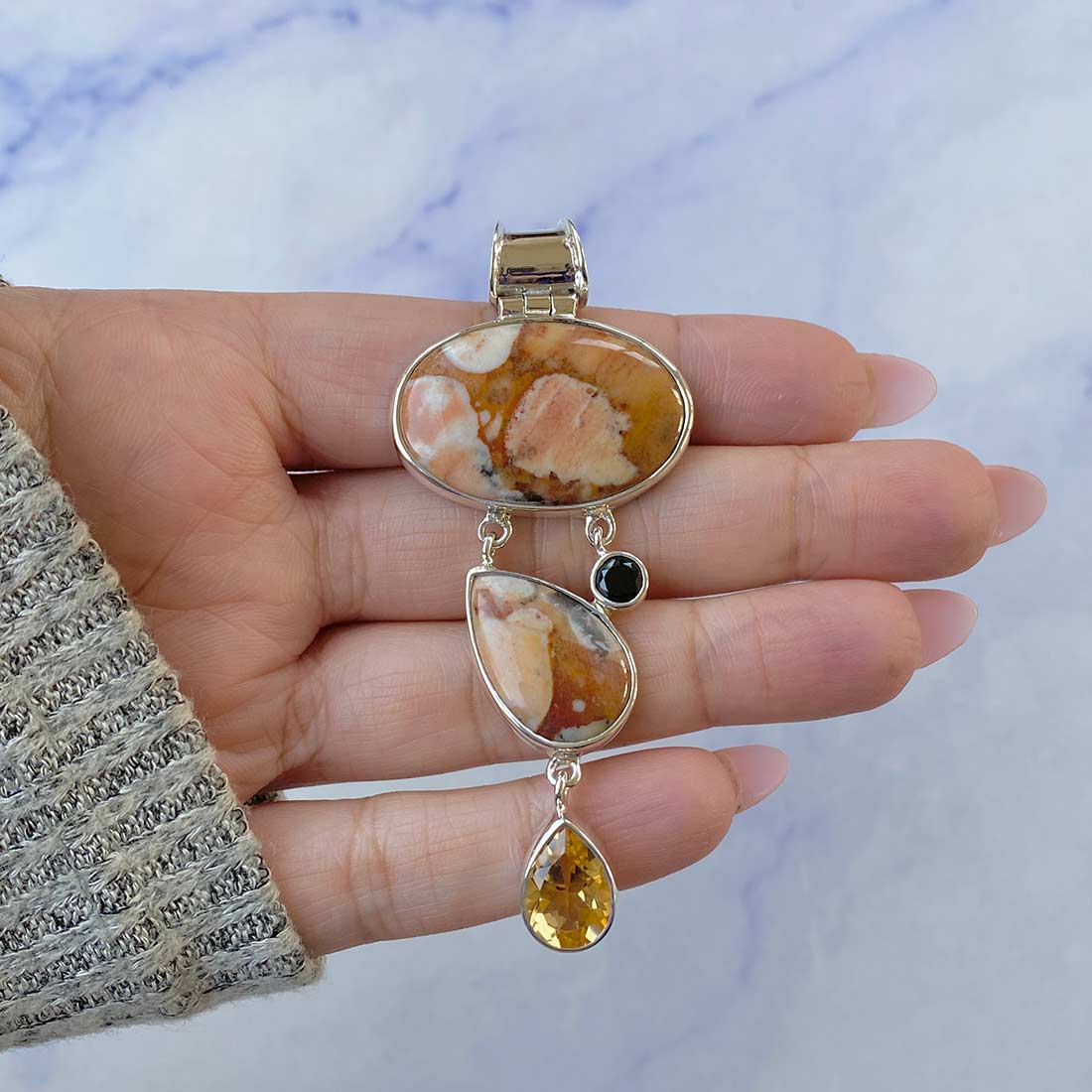 Deerfawn Jasper Pendant-(DFJ-P-50.)