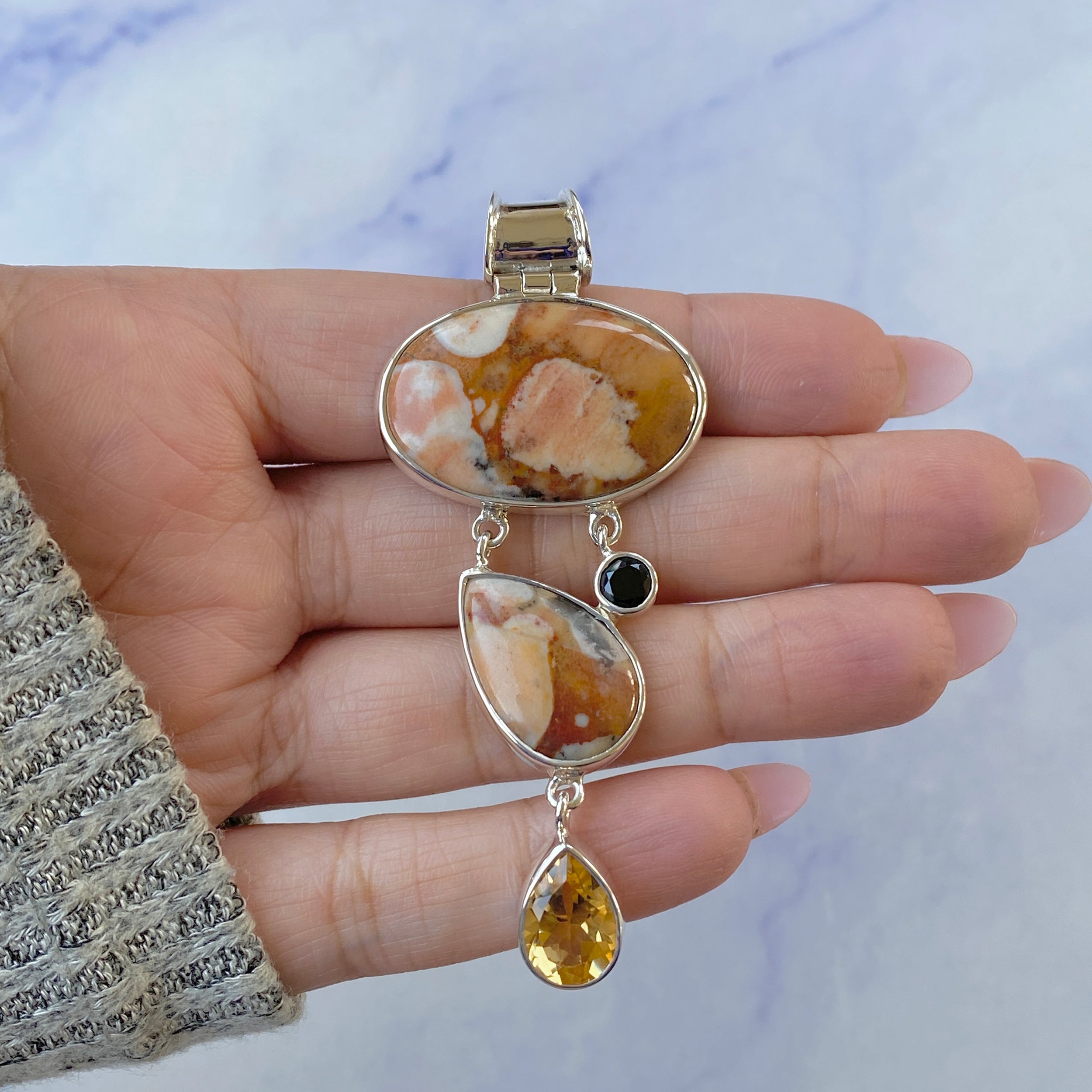 Deerfawn Jasper Pendant-(DFJ-P-50.)