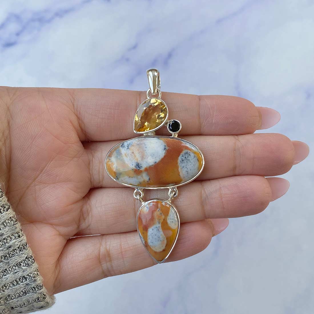 Deerfawn Jasper Pendant-(DFJ-P-53.)