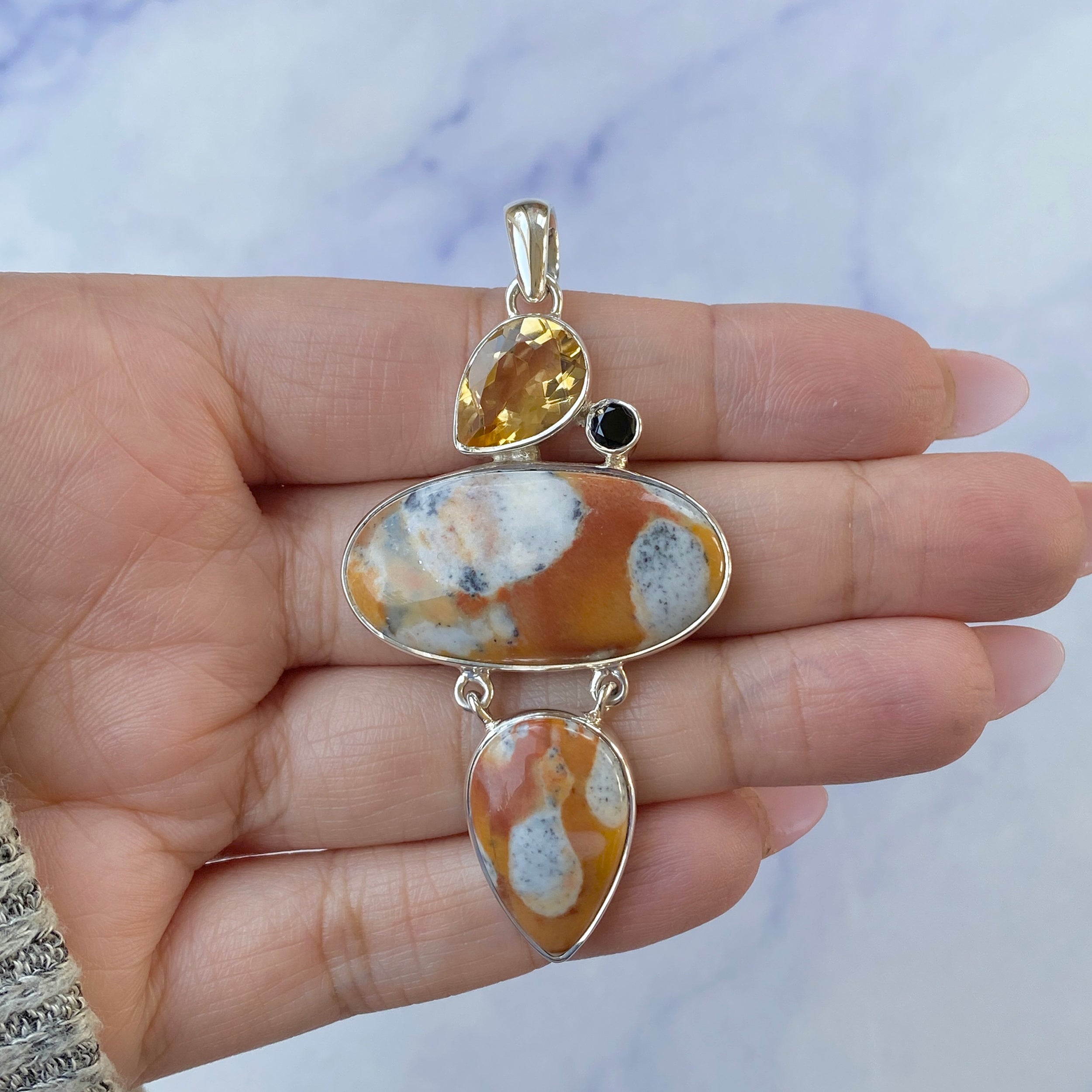 Deerfawn Jasper Pendant-(DFJ-P-53.)