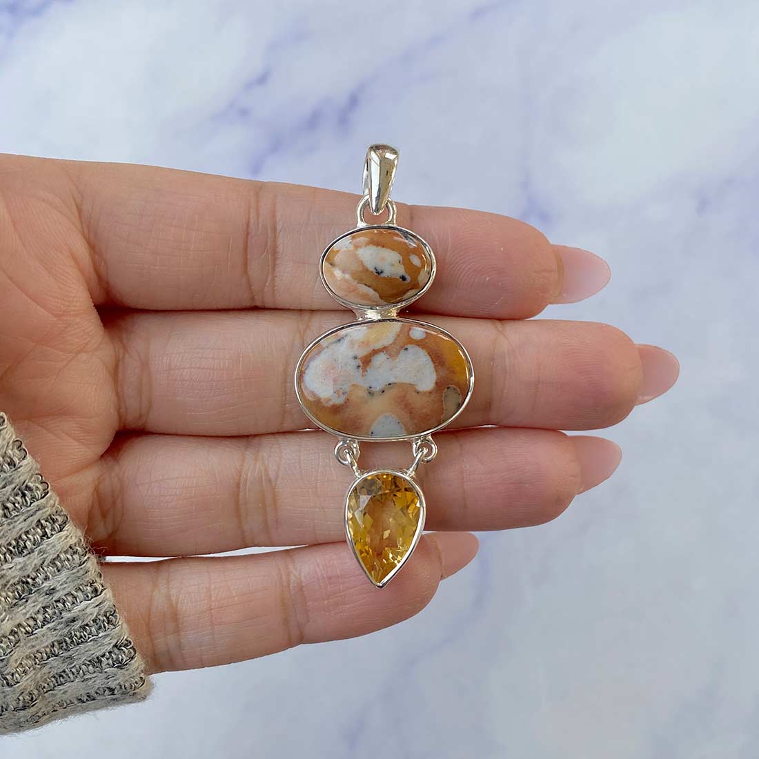 Deerfawn Jasper Pendant-(DFJ-P-61.)