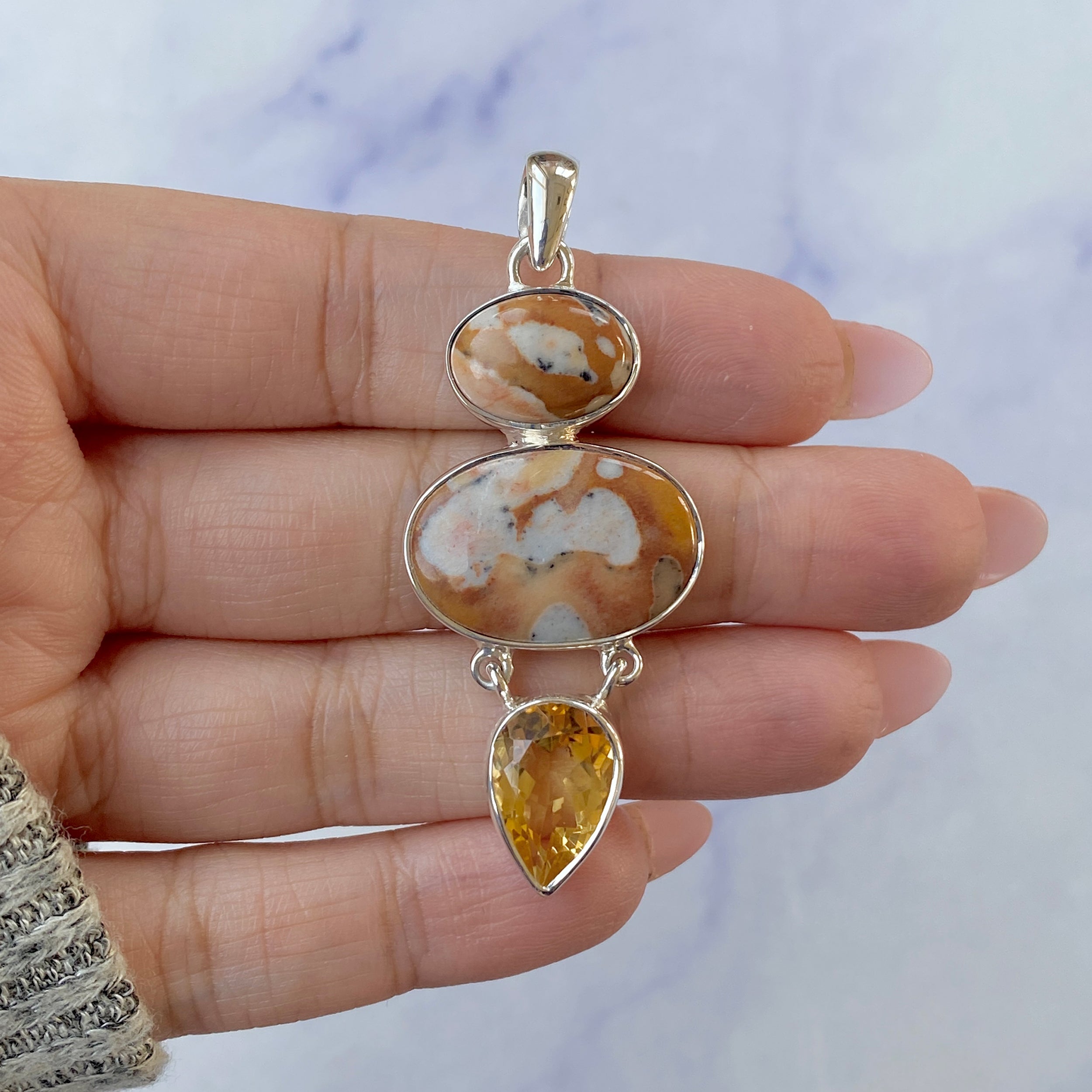 Deerfawn Jasper Pendant-(DFJ-P-61.)