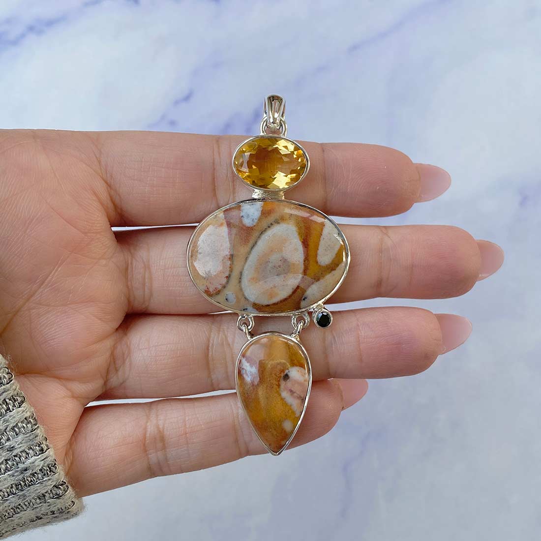 Deerfawn Jasper Pendant-(DFJ-P-62.)