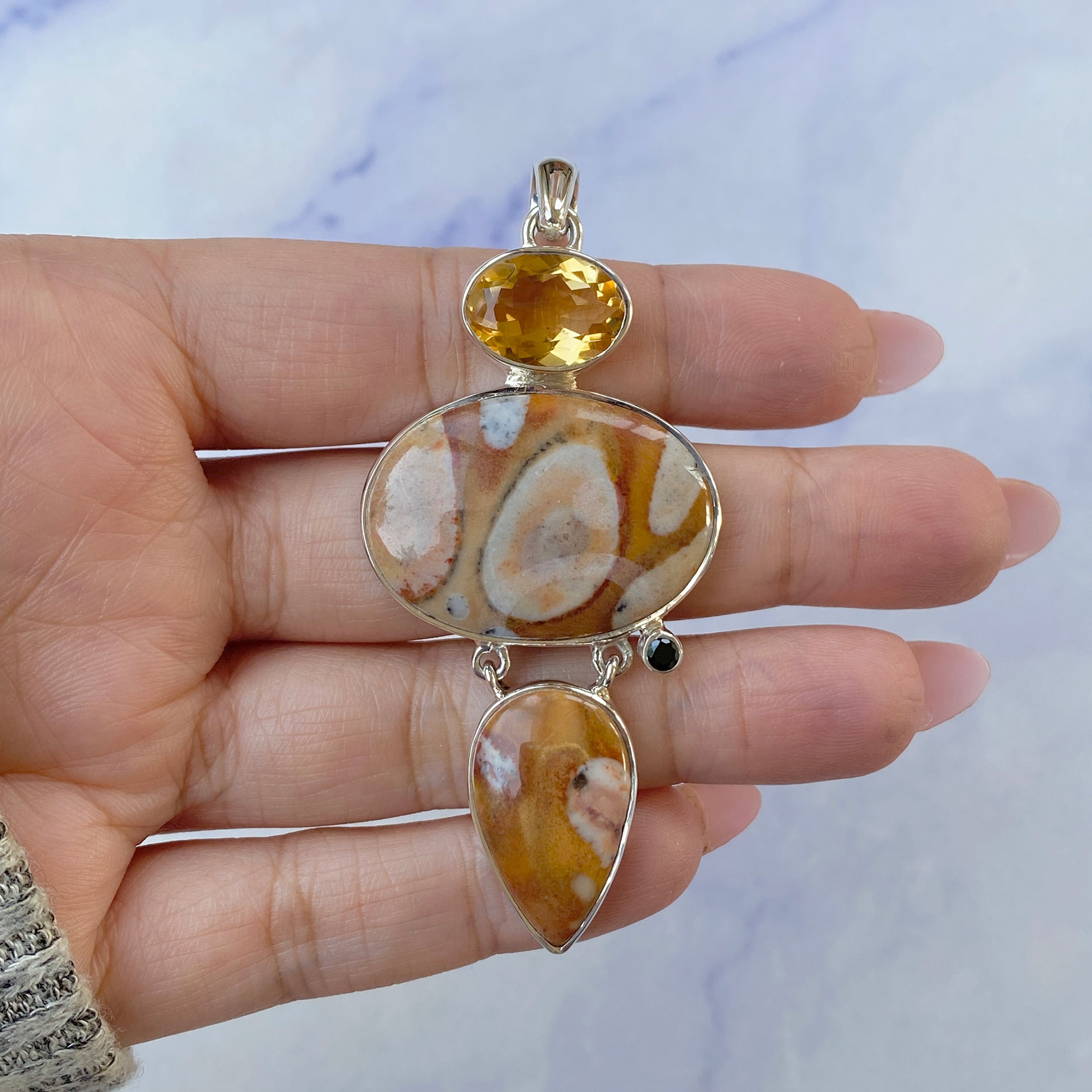 Deerfawn Jasper Pendant-(DFJ-P-62.)