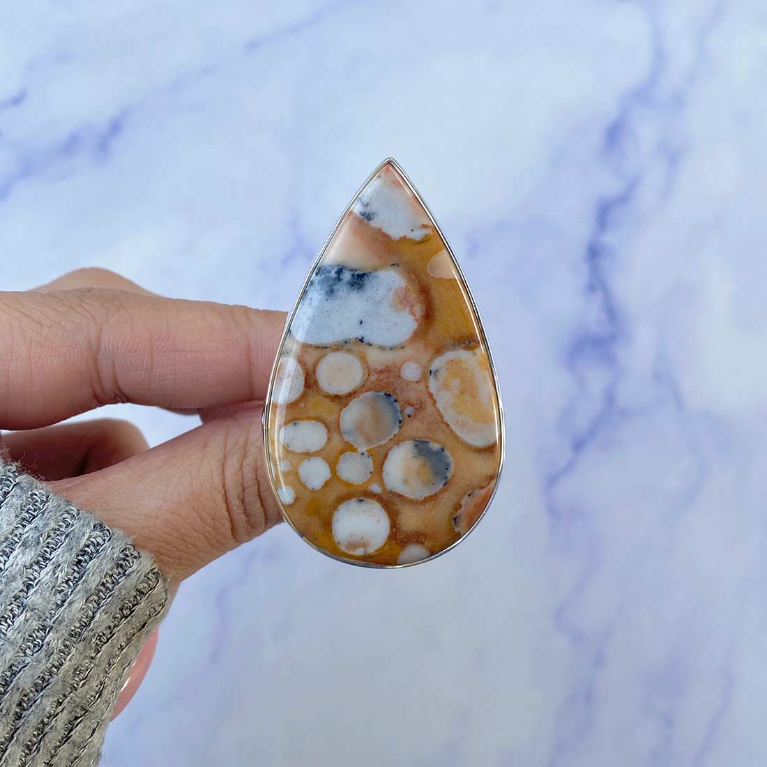 Deerfawn Jasper Adjustable Ring-(DFJ-R-38.)