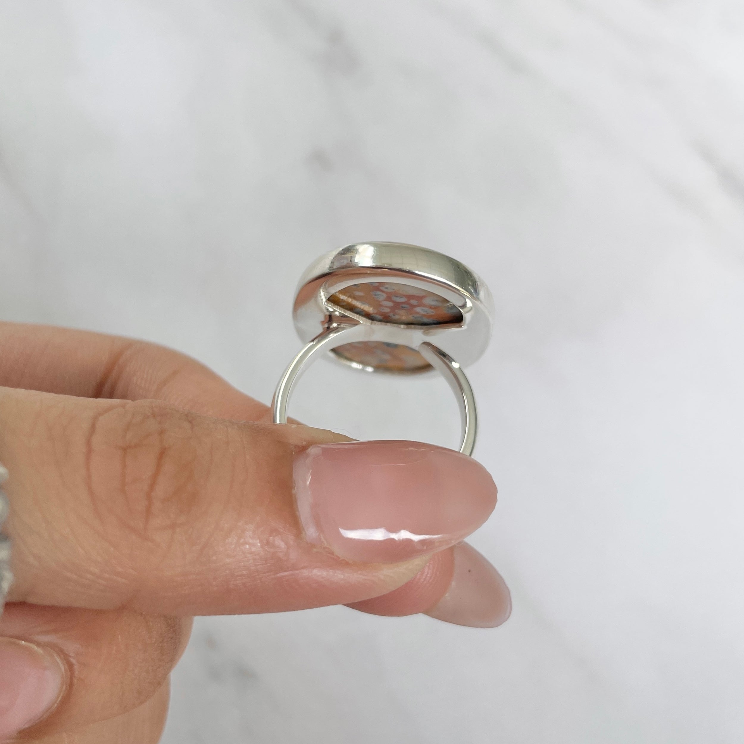 Deerfawn Jasper Adjustable Ring-(DFJ-R-53.)