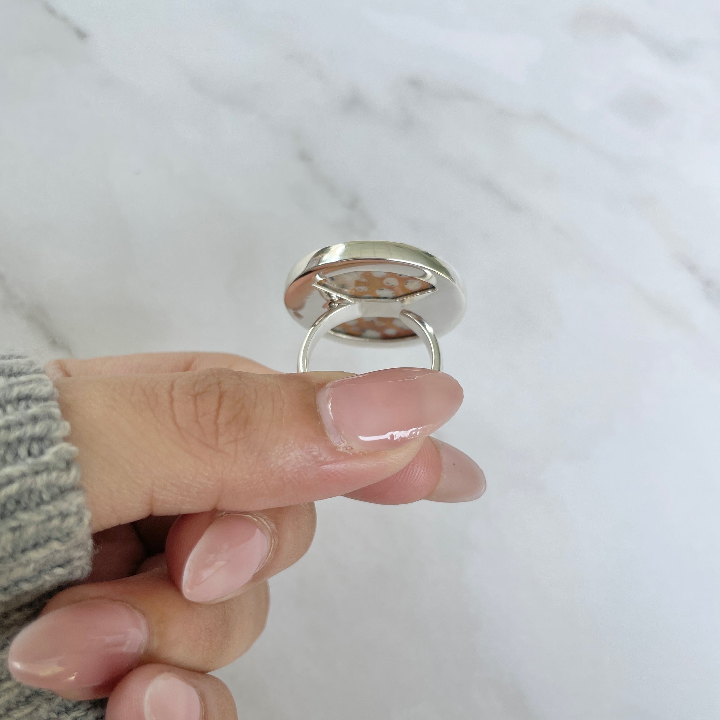 Deerfawn Jasper Adjustable Ring-(DFJ-R-54.)