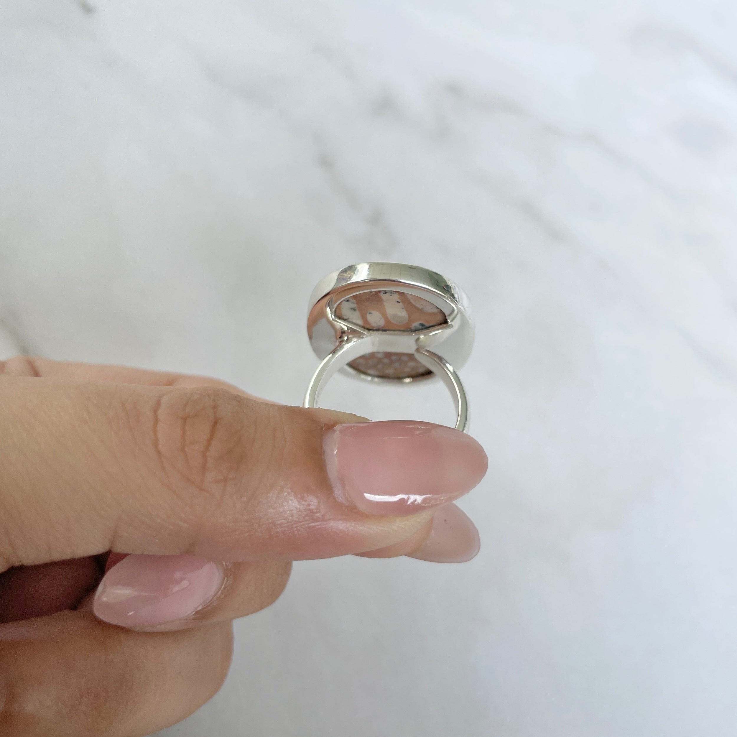 Deerfawn Jasper Adjustable Ring-(DFJ-R-57.)
