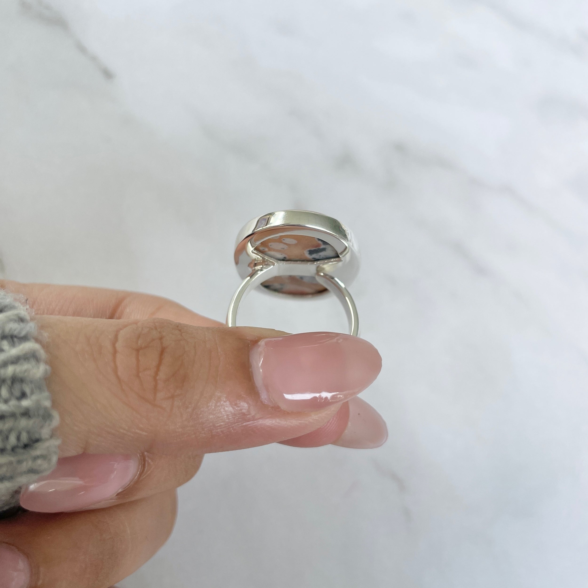 Deerfawn Jasper Adjustable Ring-(DFJ-R-58.)