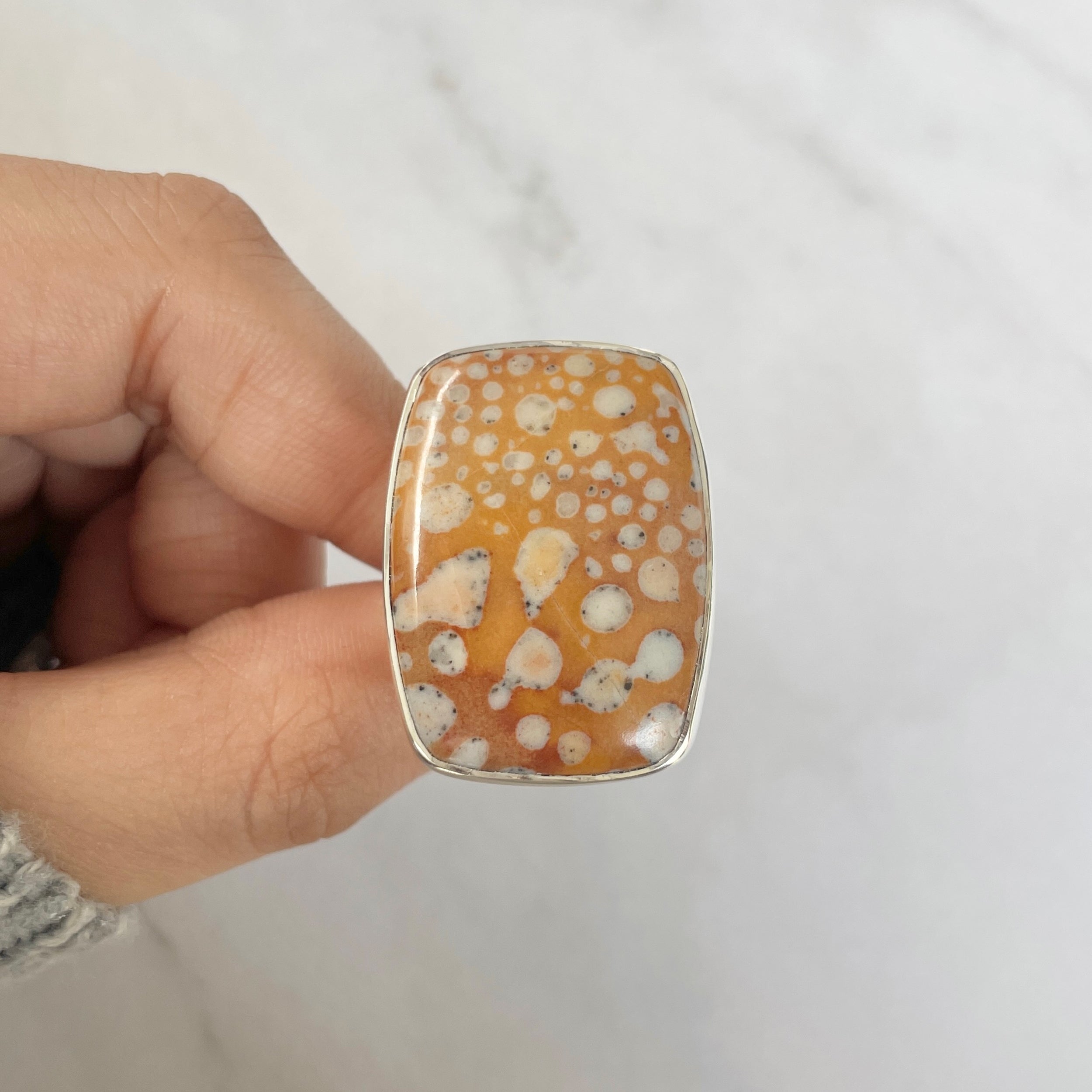 Deerfawn Jasper Adjustable Ring-(DFJ-R-59.)