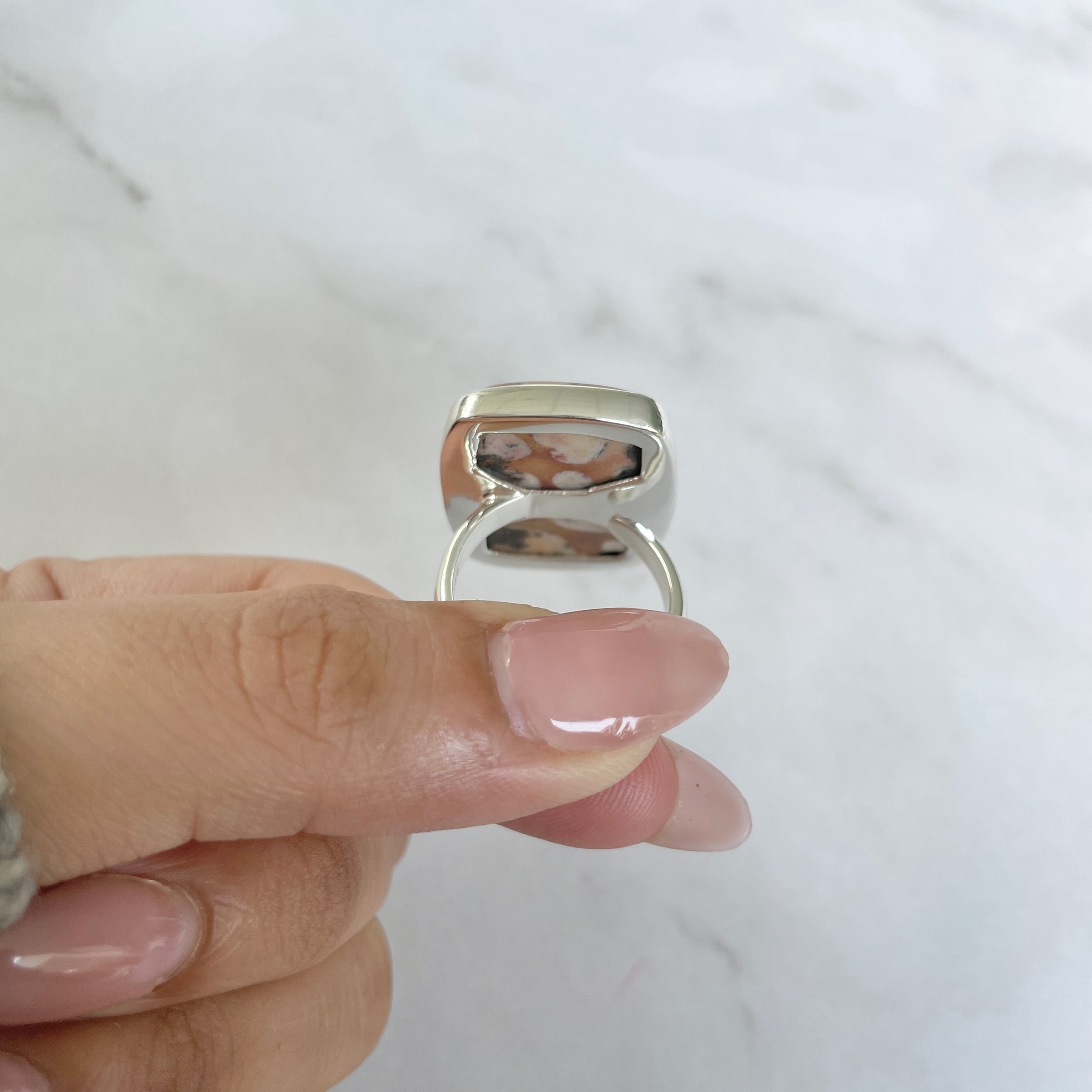 Deerfawn Jasper Adjustable Ring-(DFJ-R-60.)