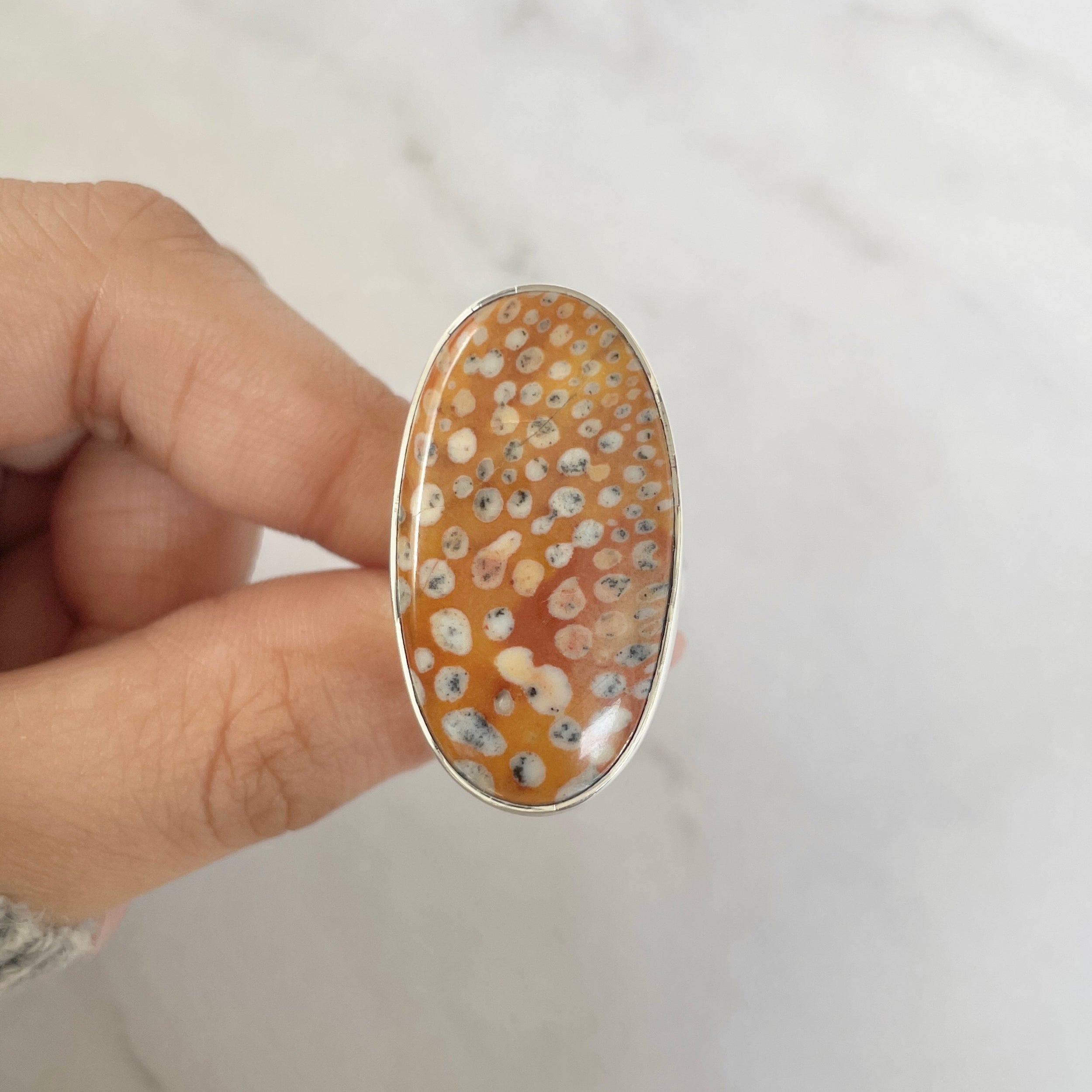 Deerfawn Jasper Adjustable Ring-(DFJ-R-61.)