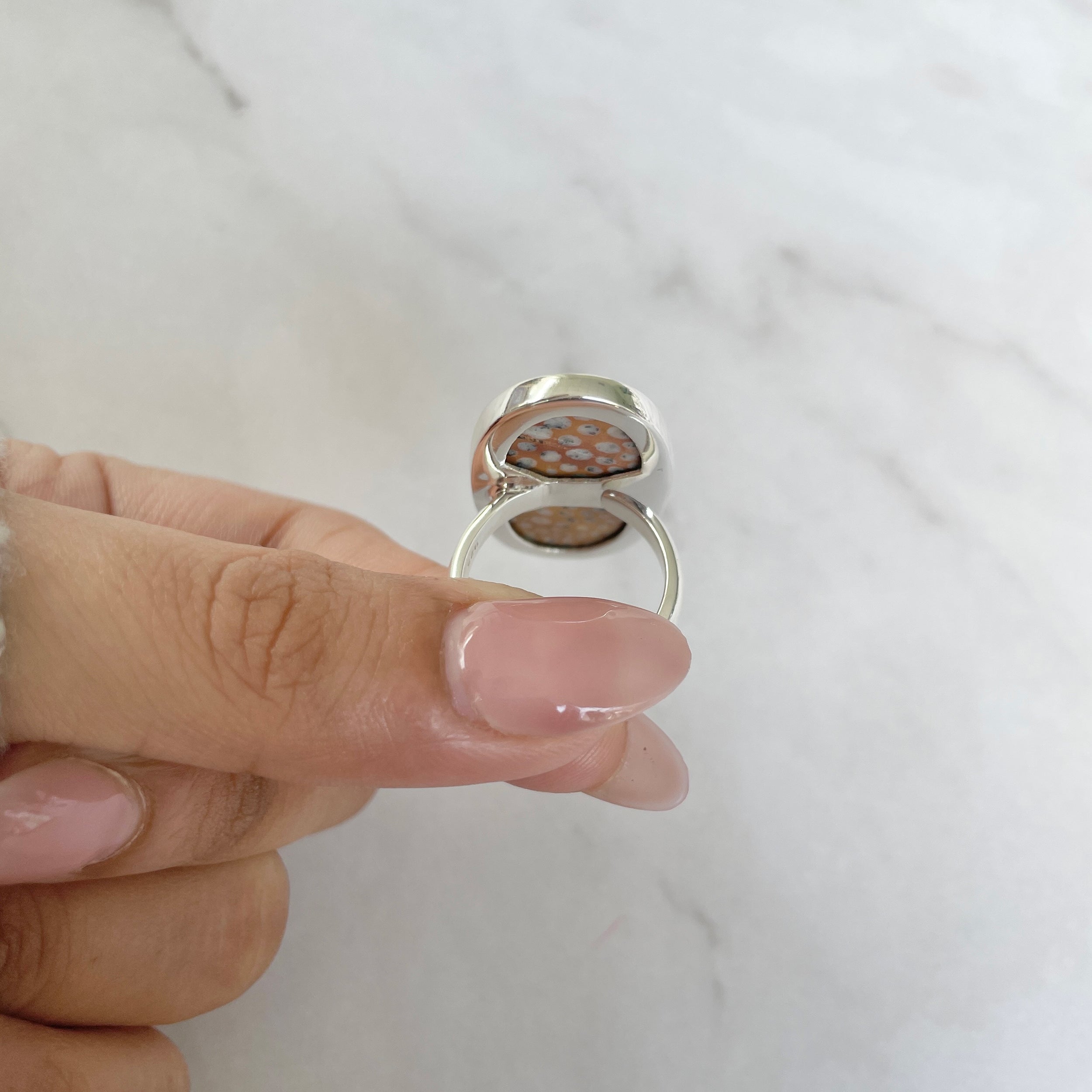 Deerfawn Jasper Adjustable Ring-(DFJ-R-61.)