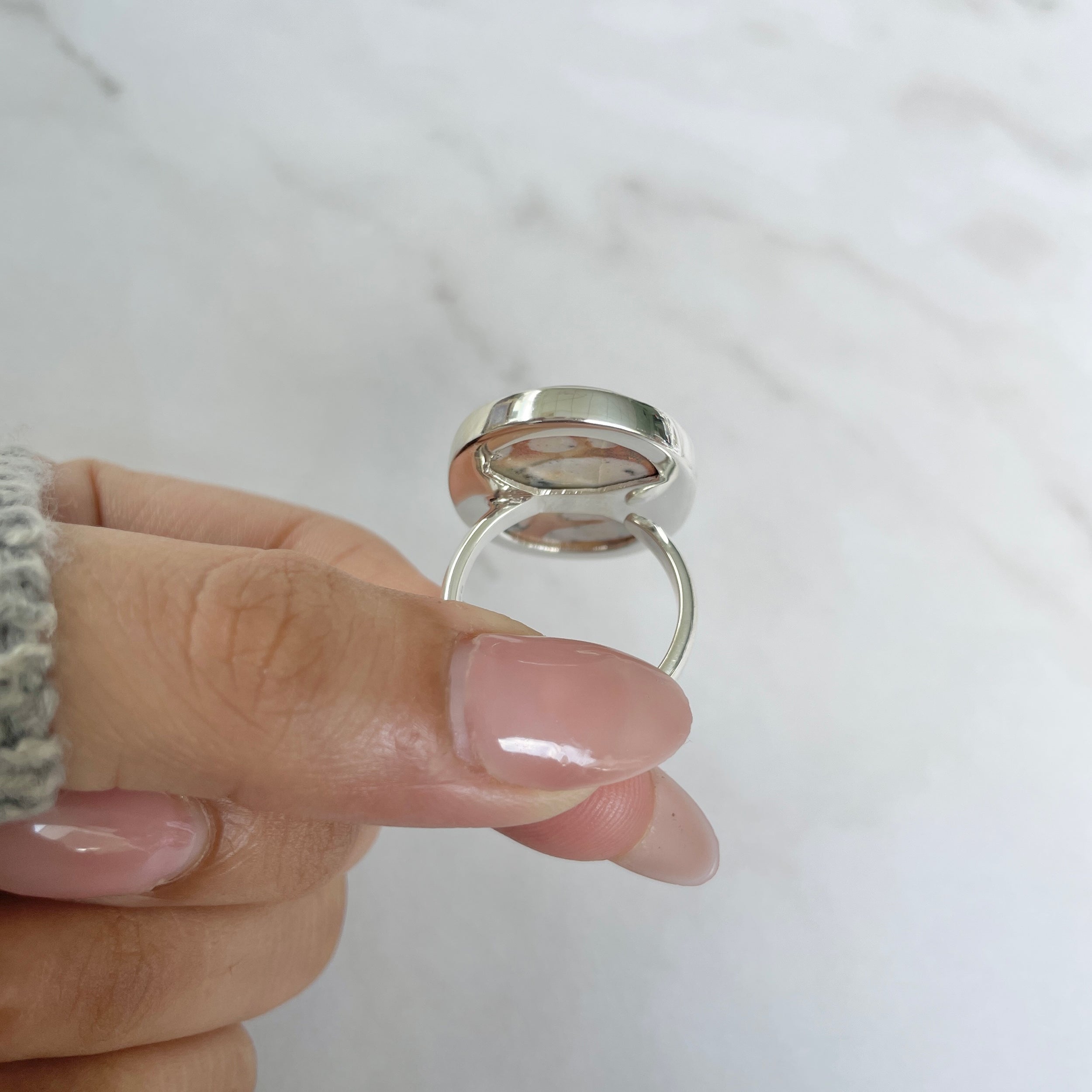 Deerfawn Jasper Adjustable Ring-(DFJ-R-62.)