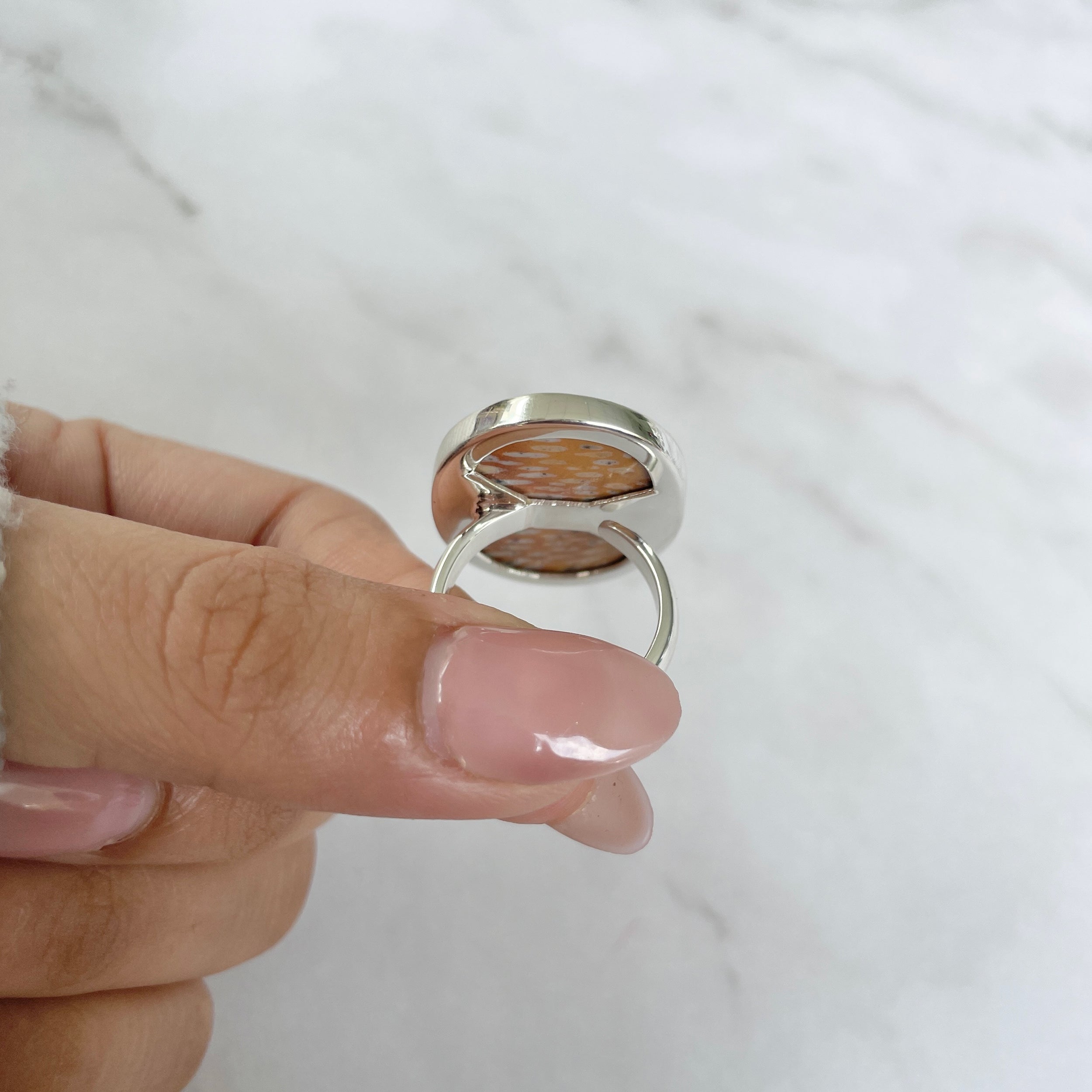 Deerfawn Jasper Adjustable Ring-(DFJ-R-63.)