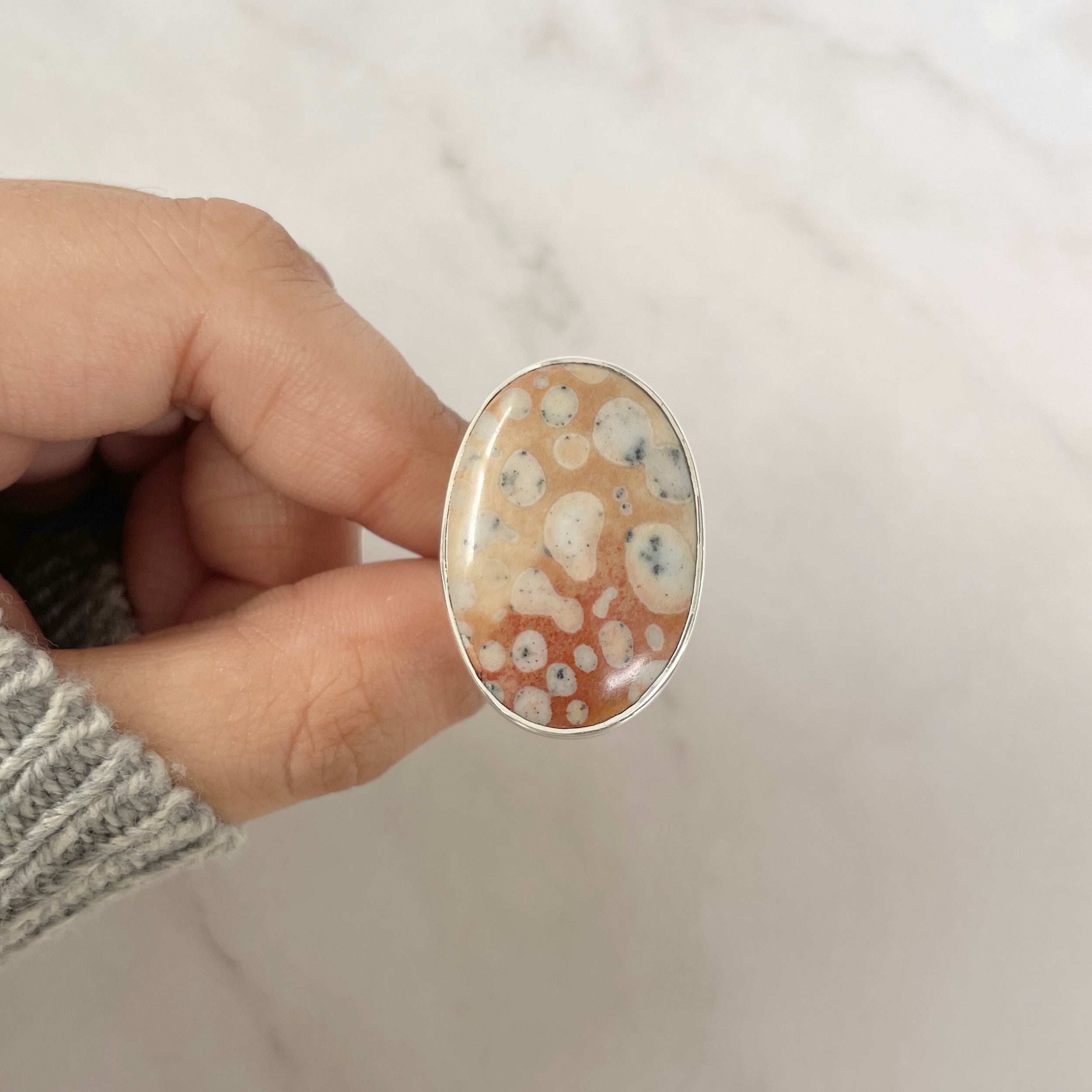 Deerfawn Jasper Adjustable Ring-(DFJ-R-67.)