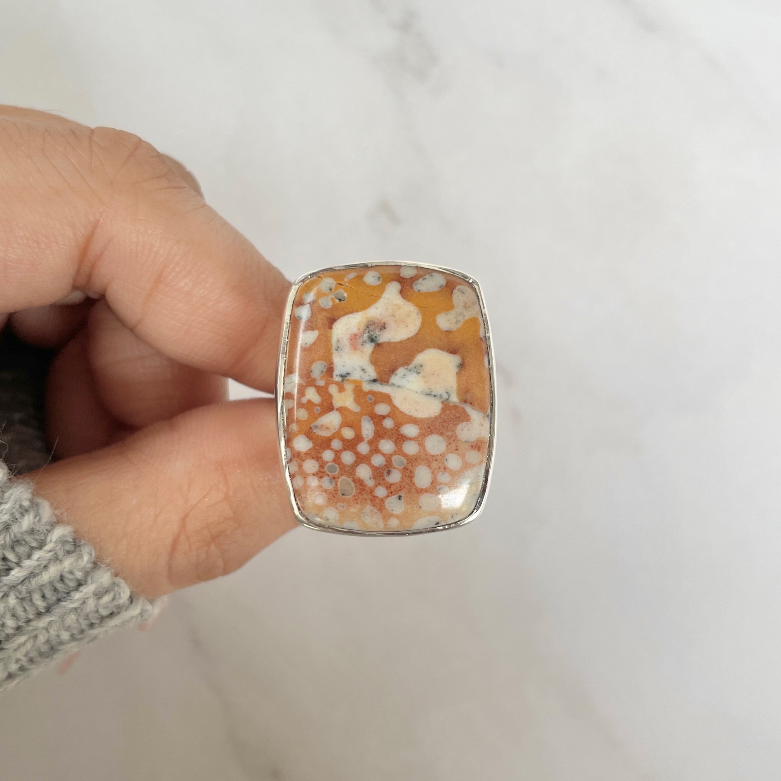 Deerfawn Jasper Adjustable Ring-(DFJ-R-68.)