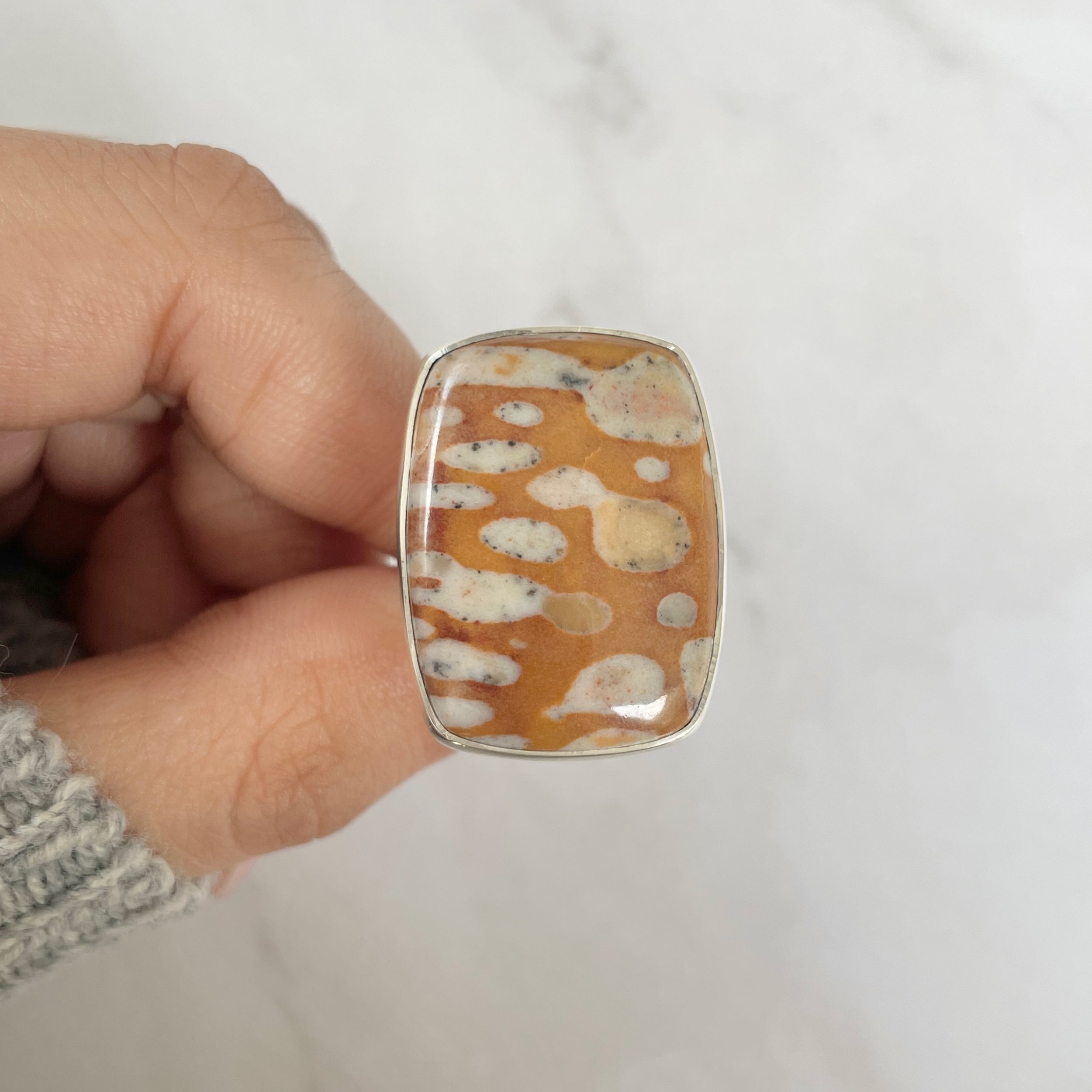 Deerfawn Jasper Adjustable Ring-(DFJ-R-69.)