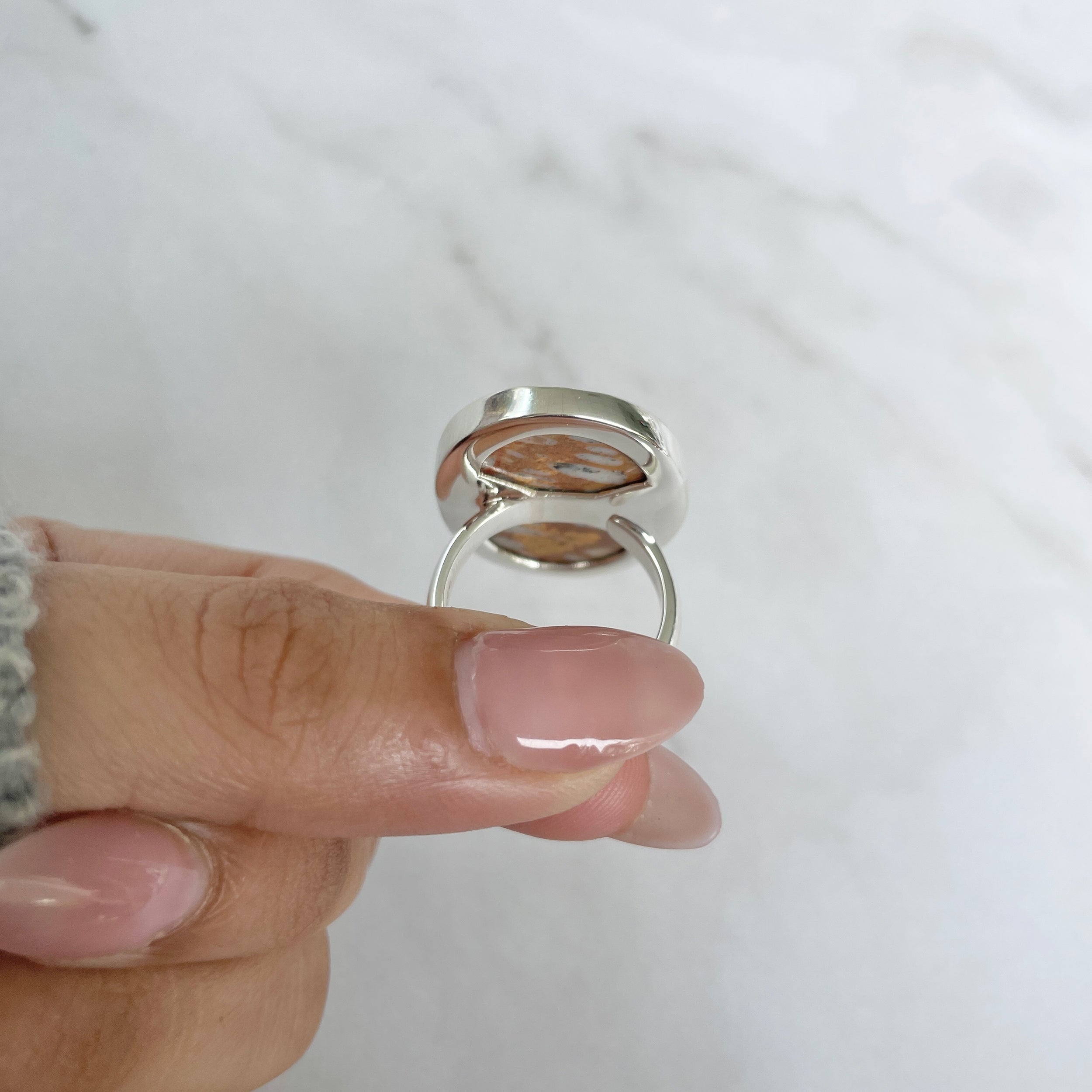 Deerfawn Jasper Adjustable Ring-(DFJ-R-70.)