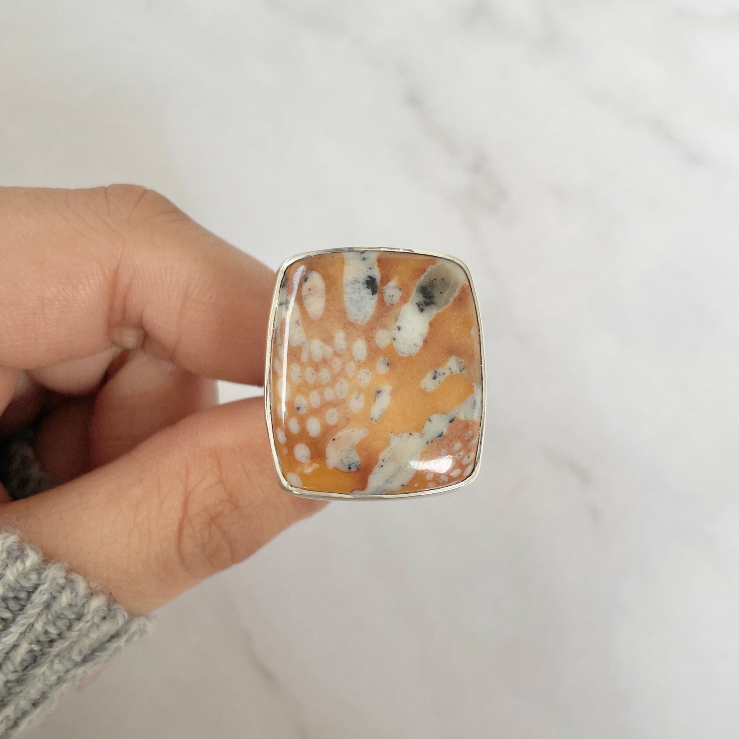 Deerfawn Jasper Adjustable Ring-(DFJ-R-72.)