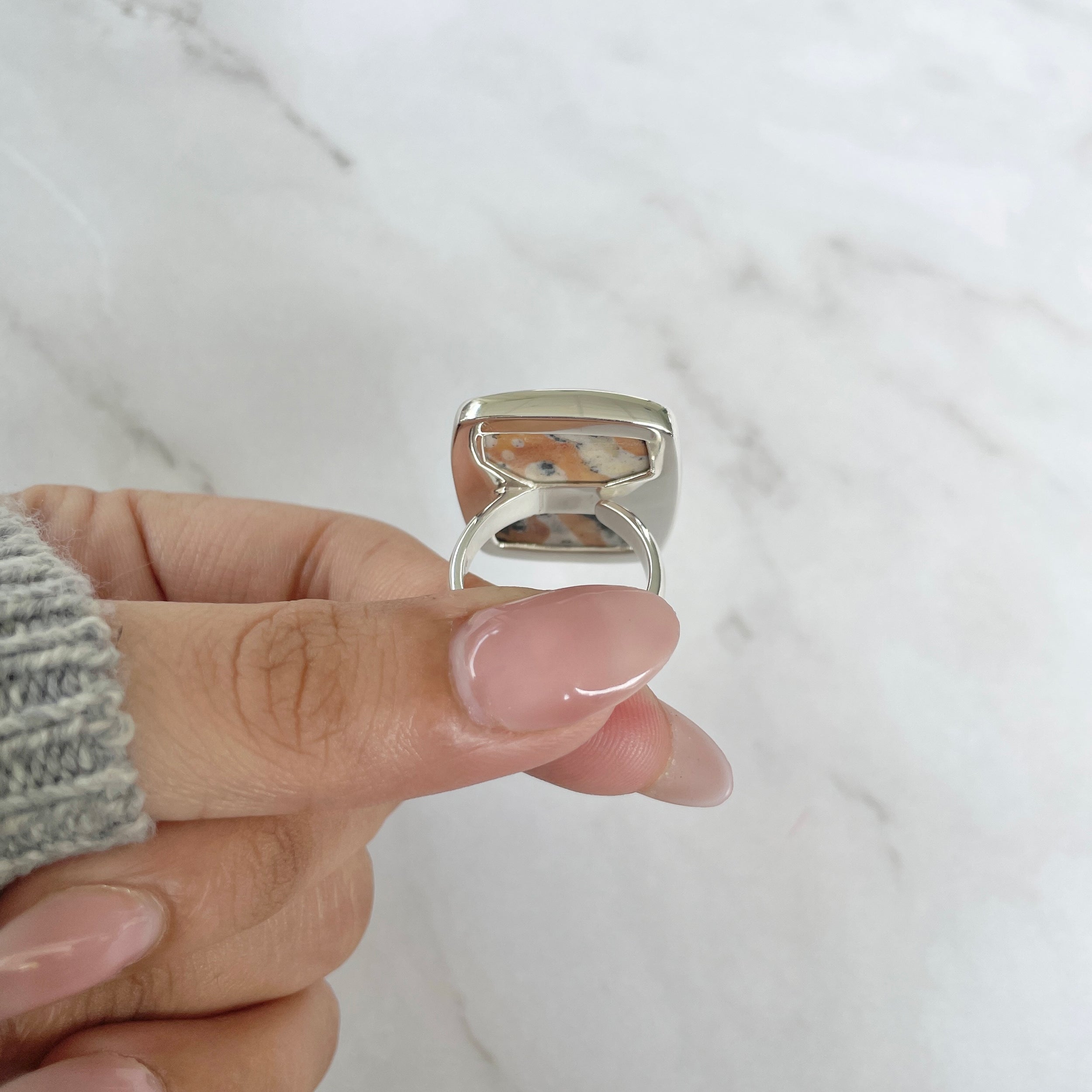 Deerfawn Jasper Adjustable Ring-(DFJ-R-72.)