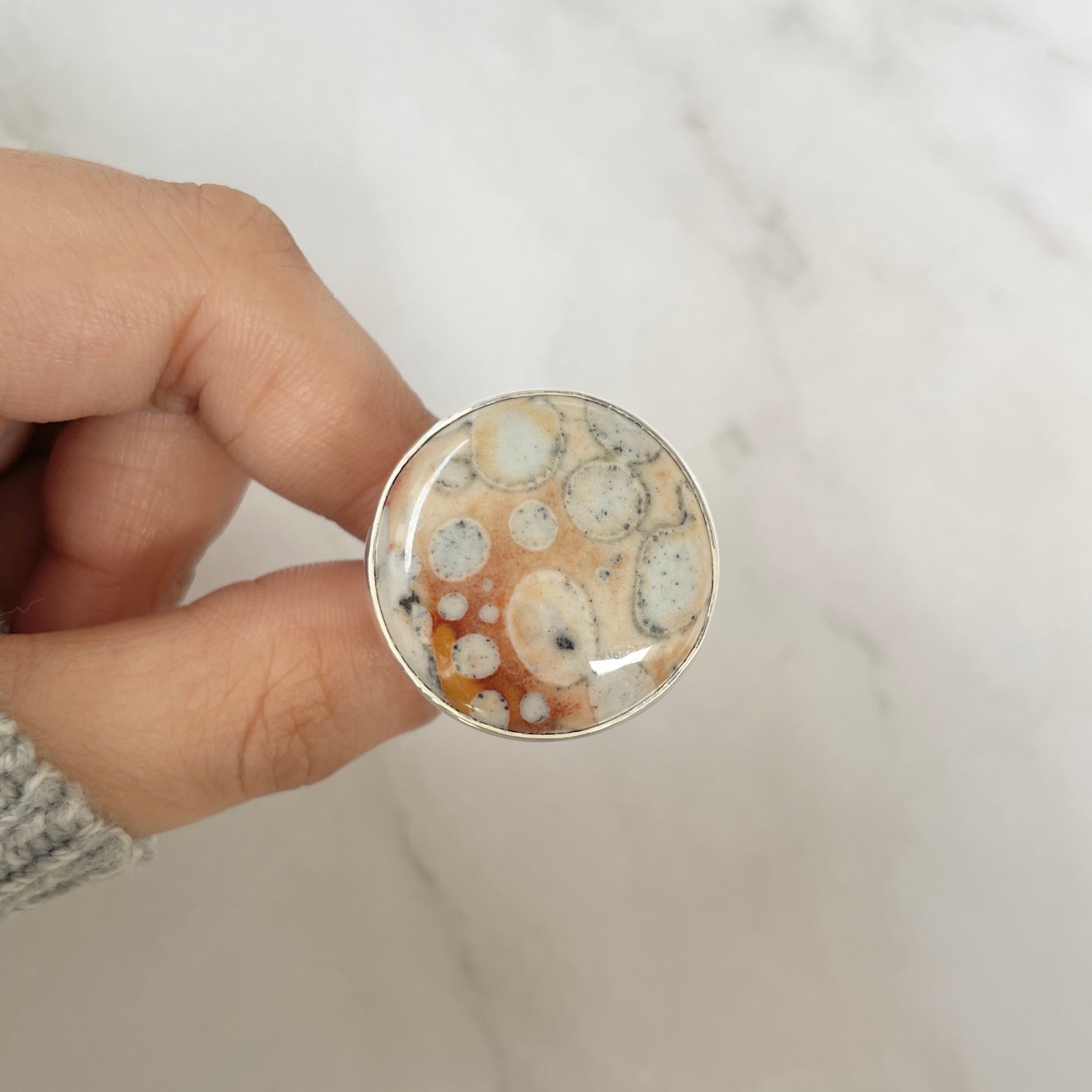 Deerfawn Jasper Adjustable Ring-(DFJ-R-74.)