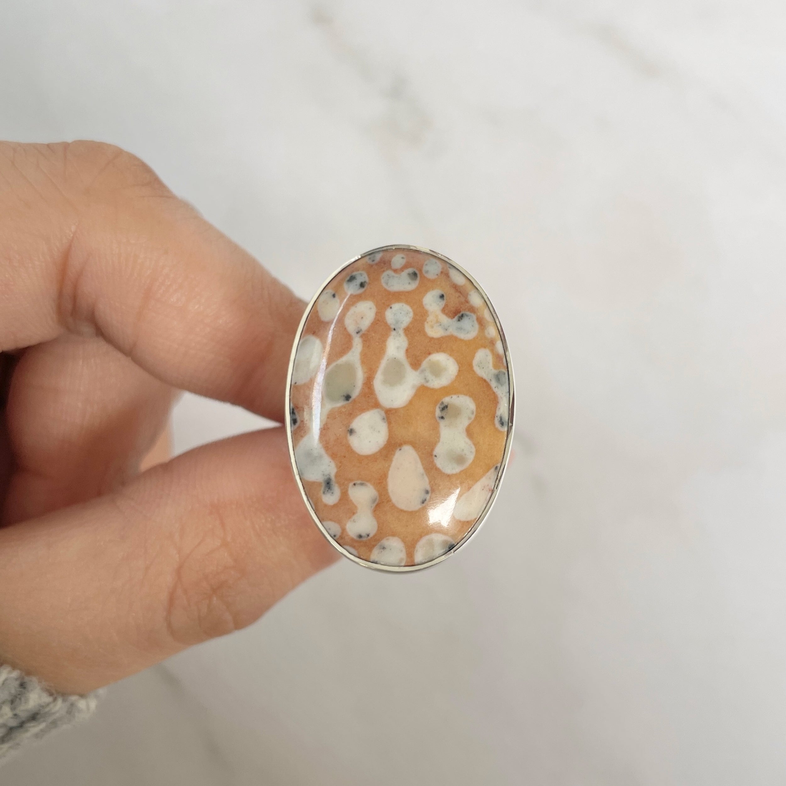 Deerfawn Jasper Adjustable Ring-(DFJ-R-76.)