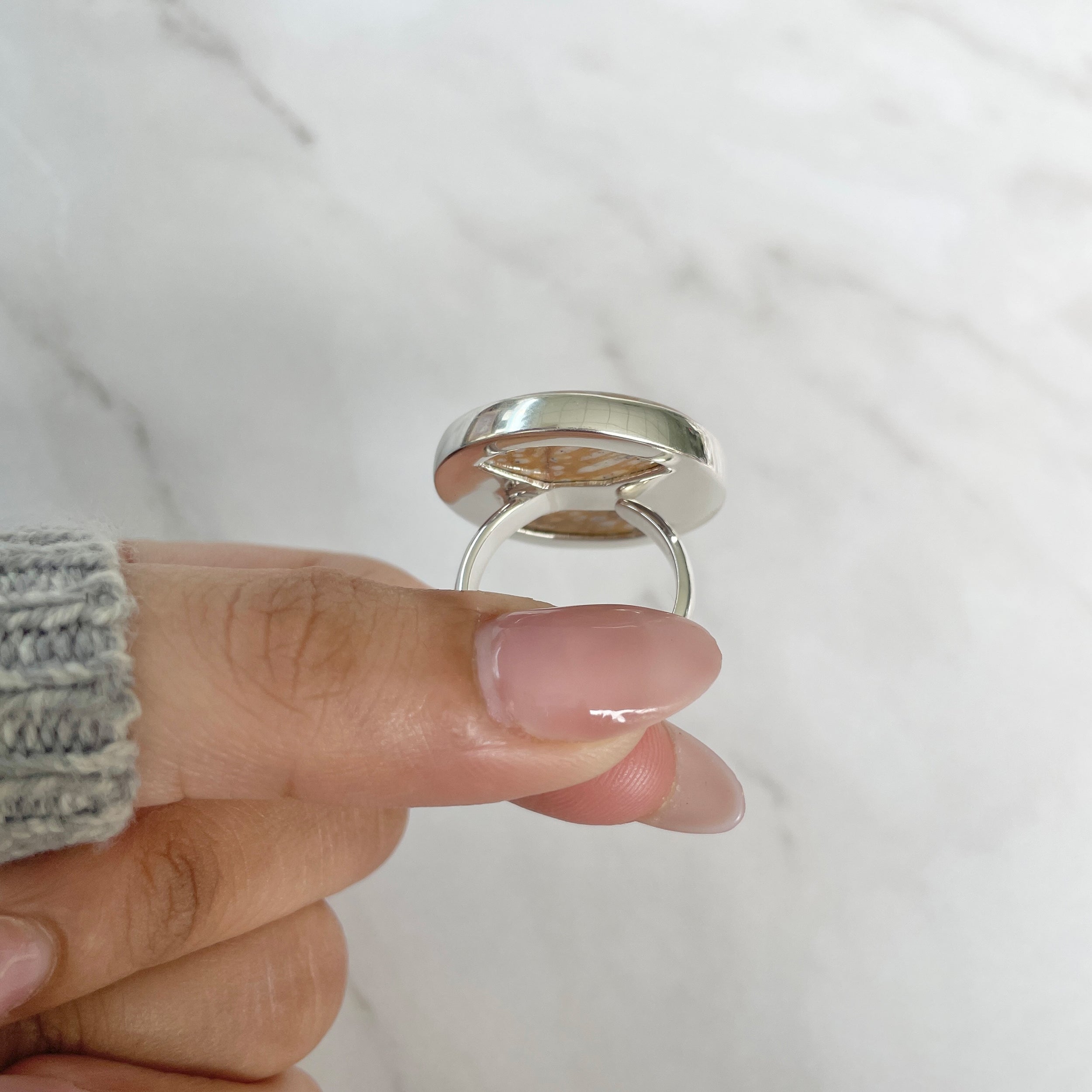 Deerfawn Jasper Adjustable Ring-(DFJ-R-77.)