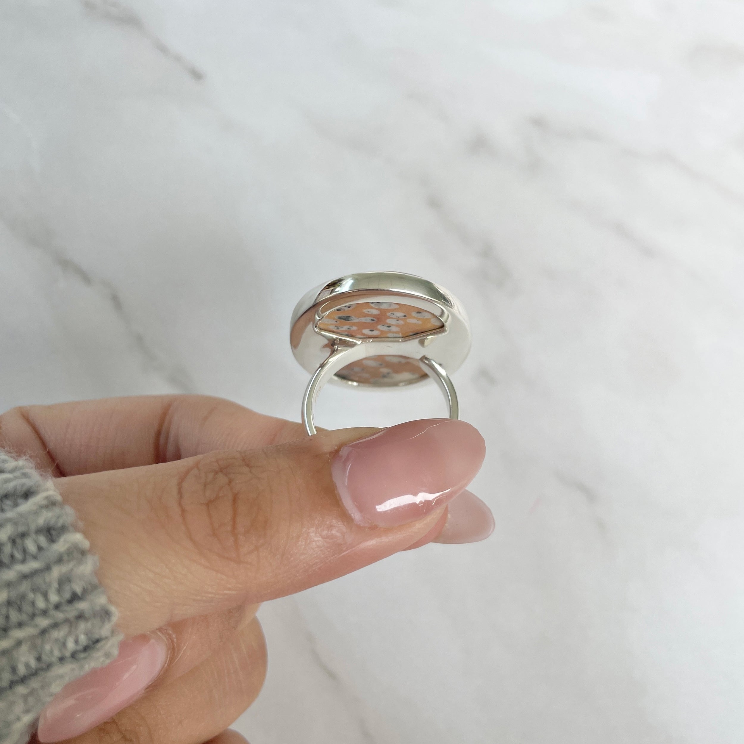 Deerfawn Jasper Adjustable Ring-(DFJ-R-80.)
