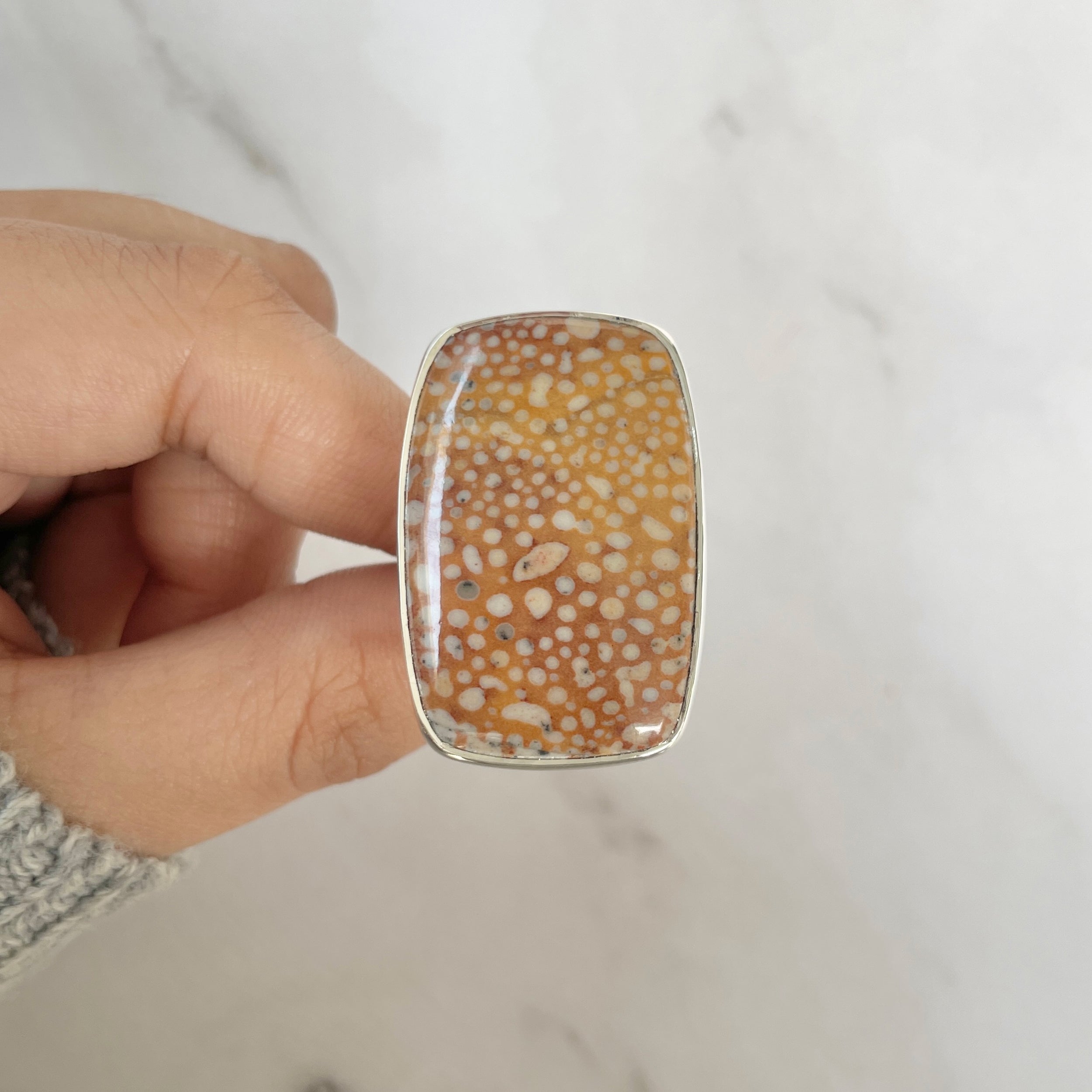 Deerfawn Jasper Adjustable Ring-(DFJ-R-81.)