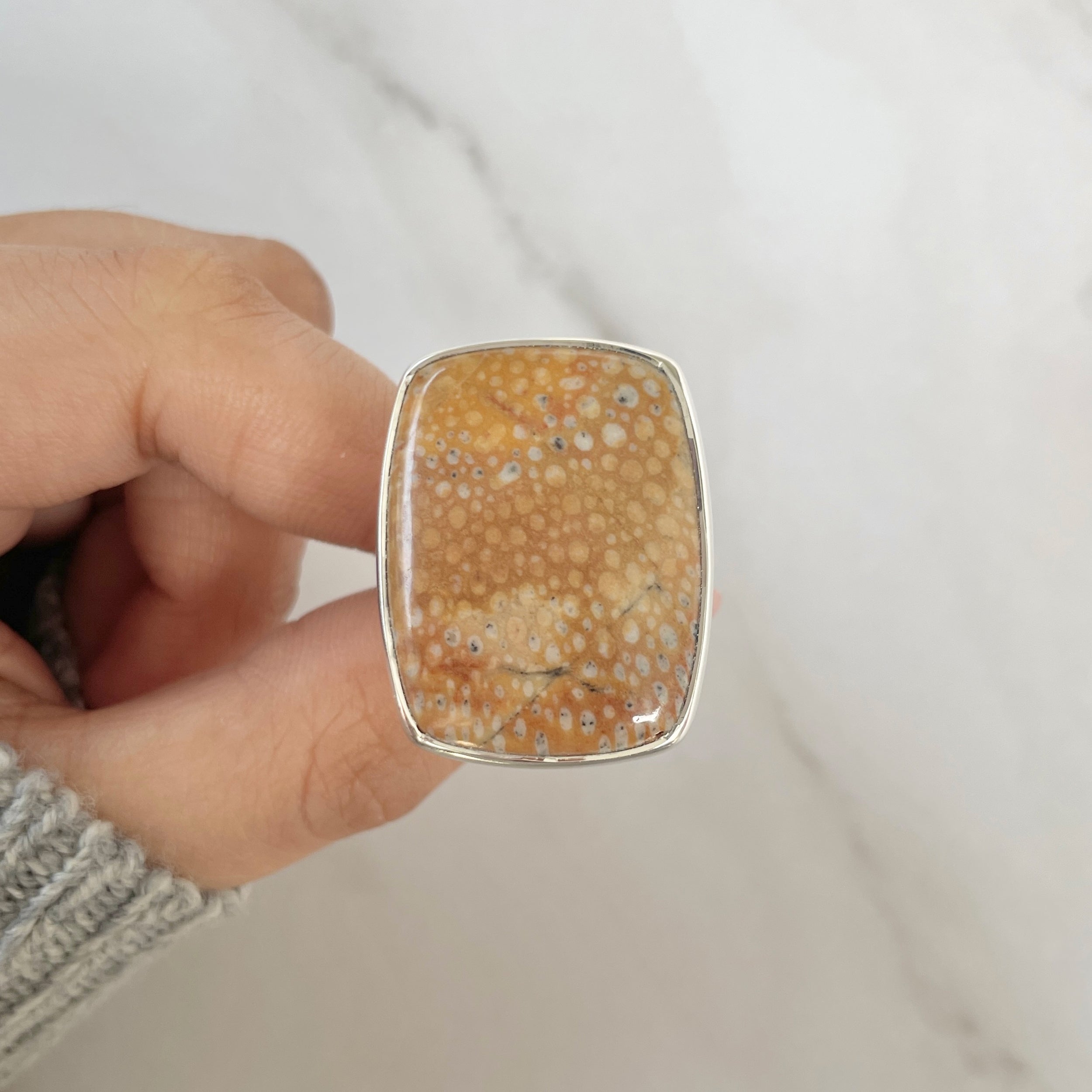 Deerfawn Jasper Adjustable Ring-(DFJ-R-82.)