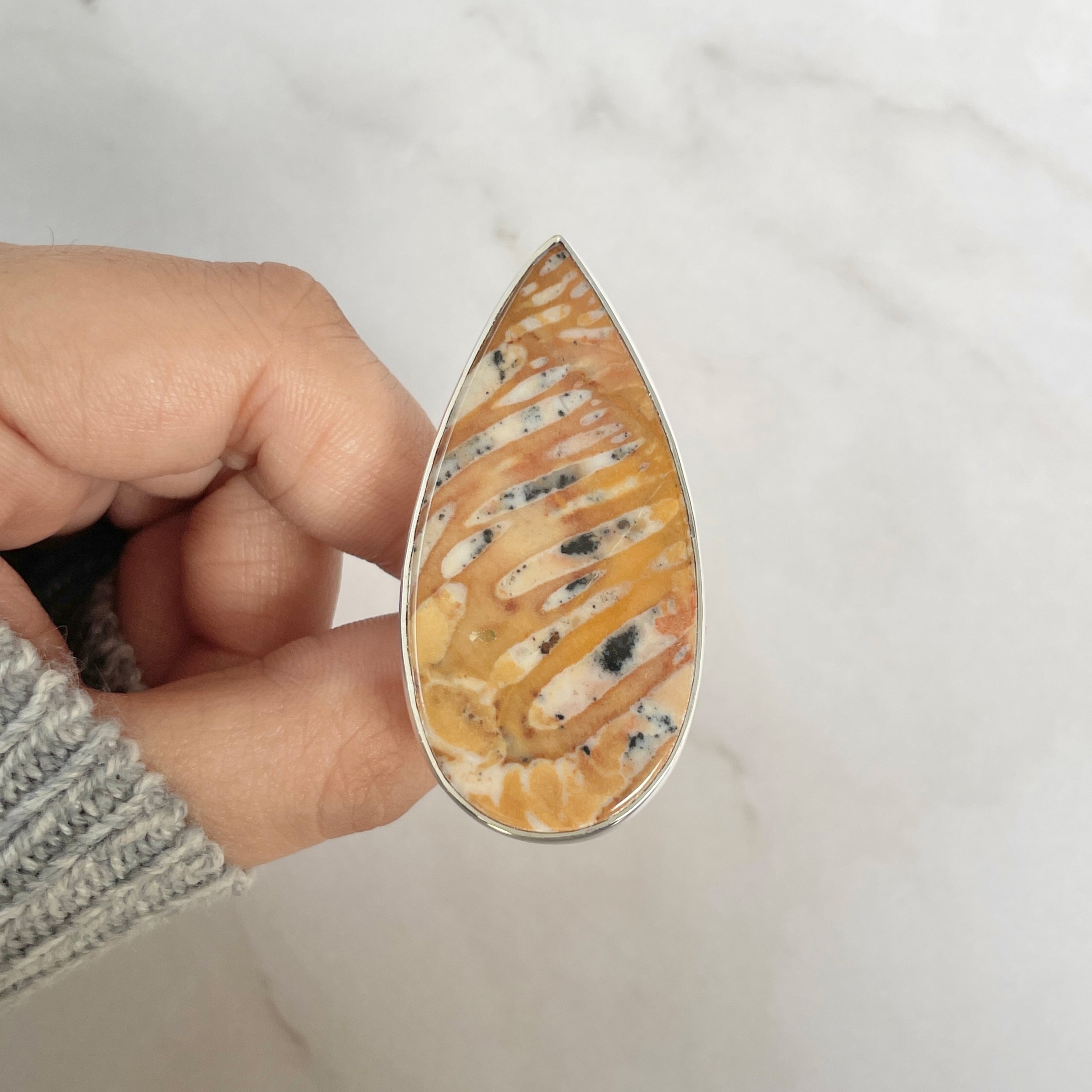 Deerfawn Jasper Adjustable Ring-(DFJ-R-83.)