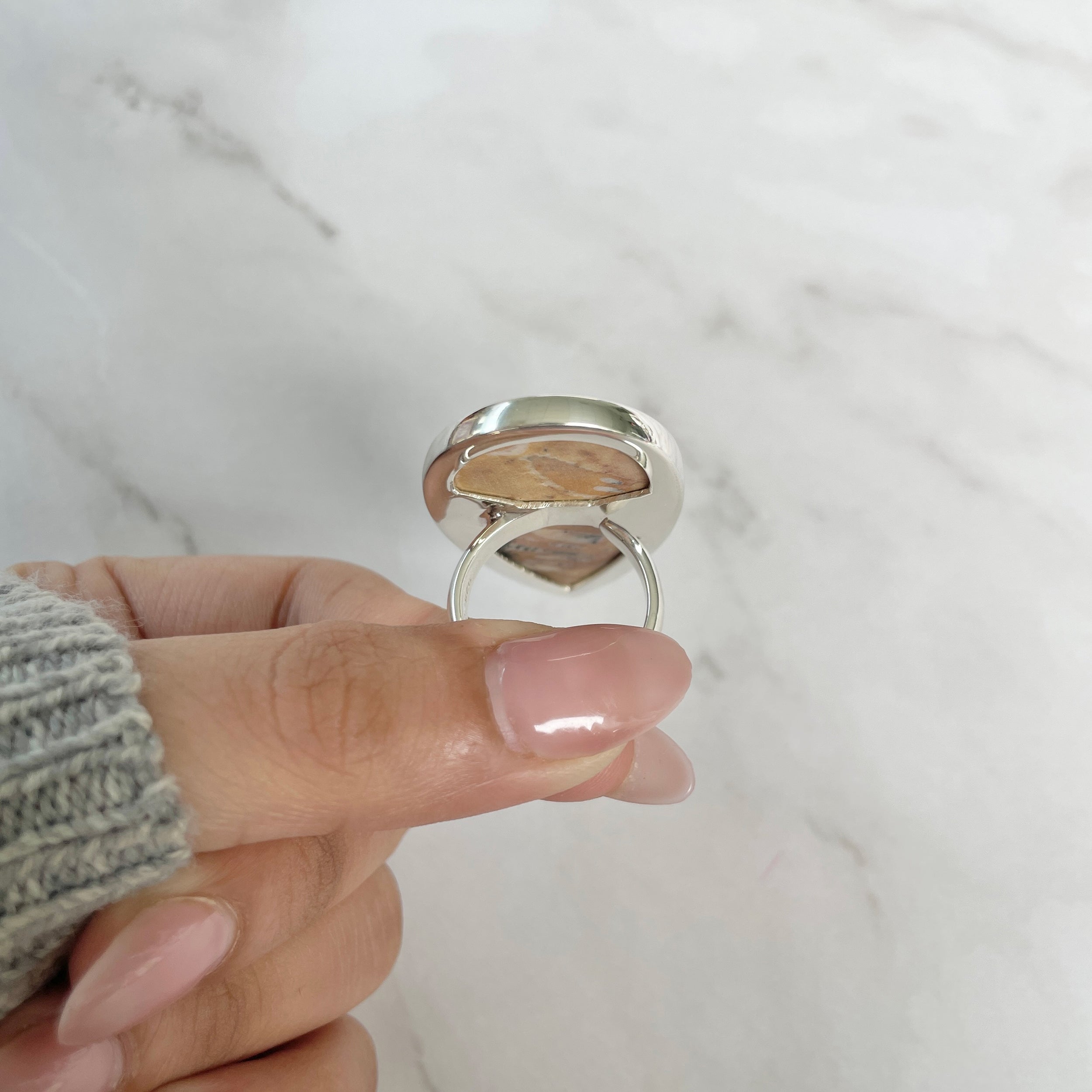 Deerfawn Jasper Adjustable Ring-(DFJ-R-83.)