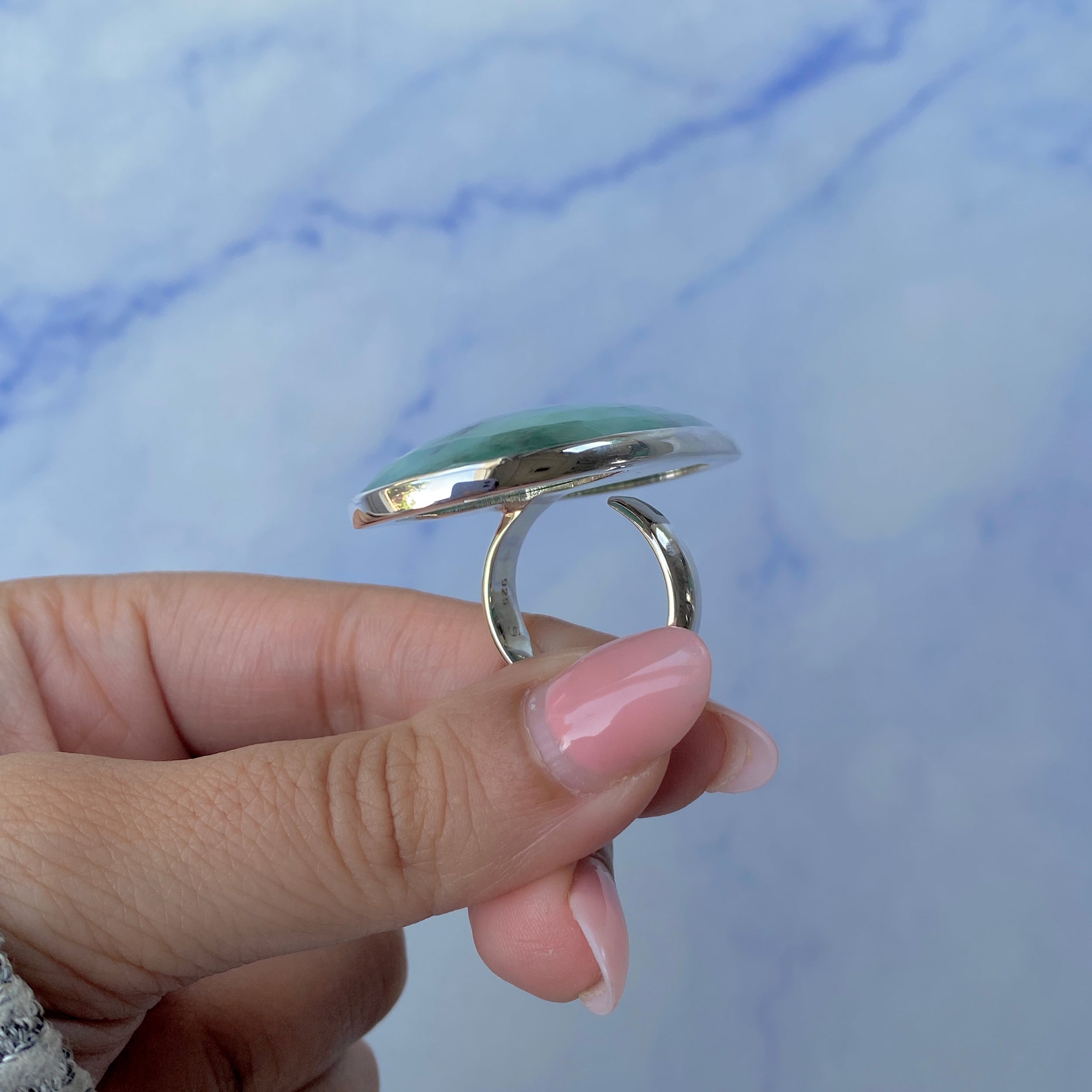 Emerald Adjustable Ring-(EMD-R-10.)