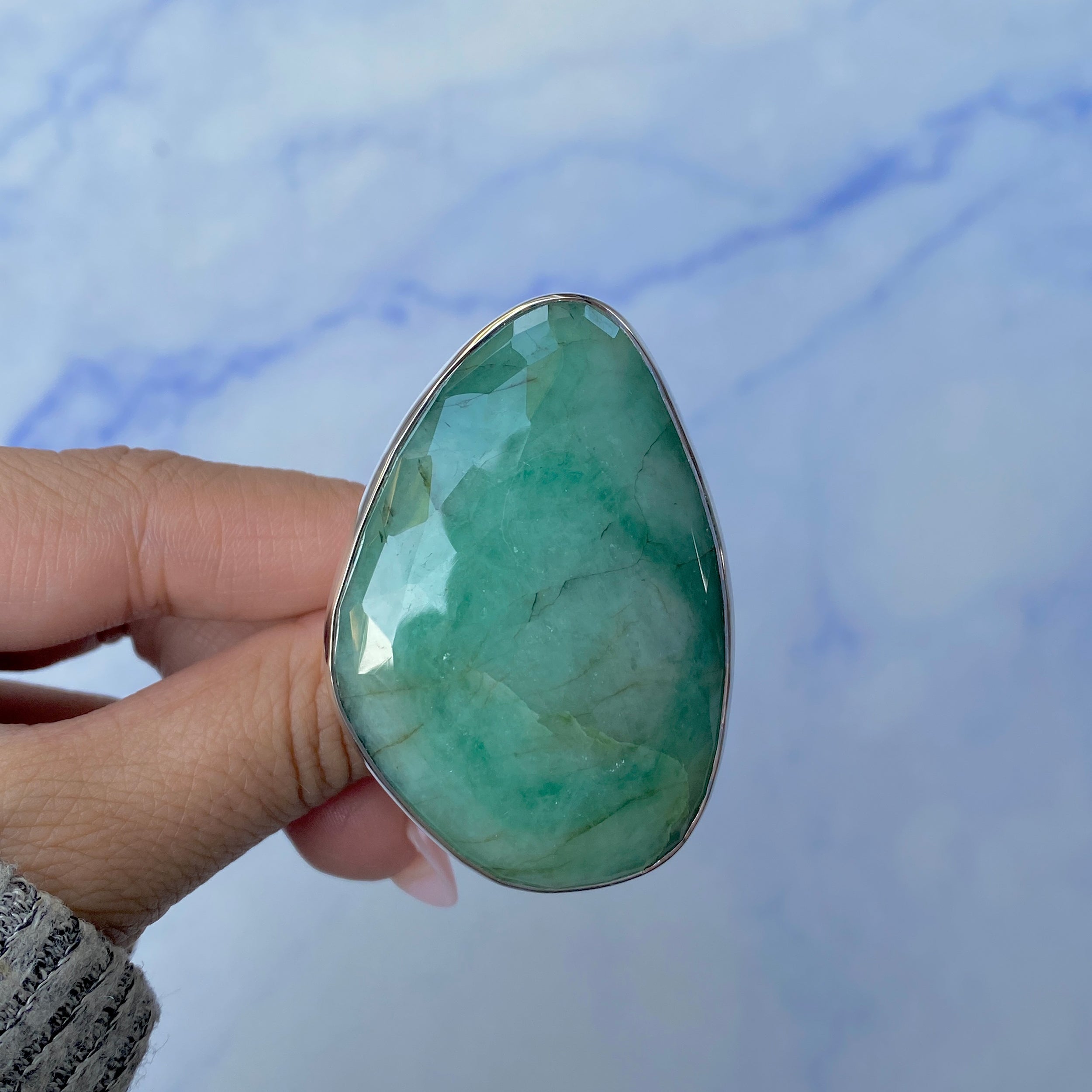 Emerald Adjustable Ring-(EMD-R-14.)