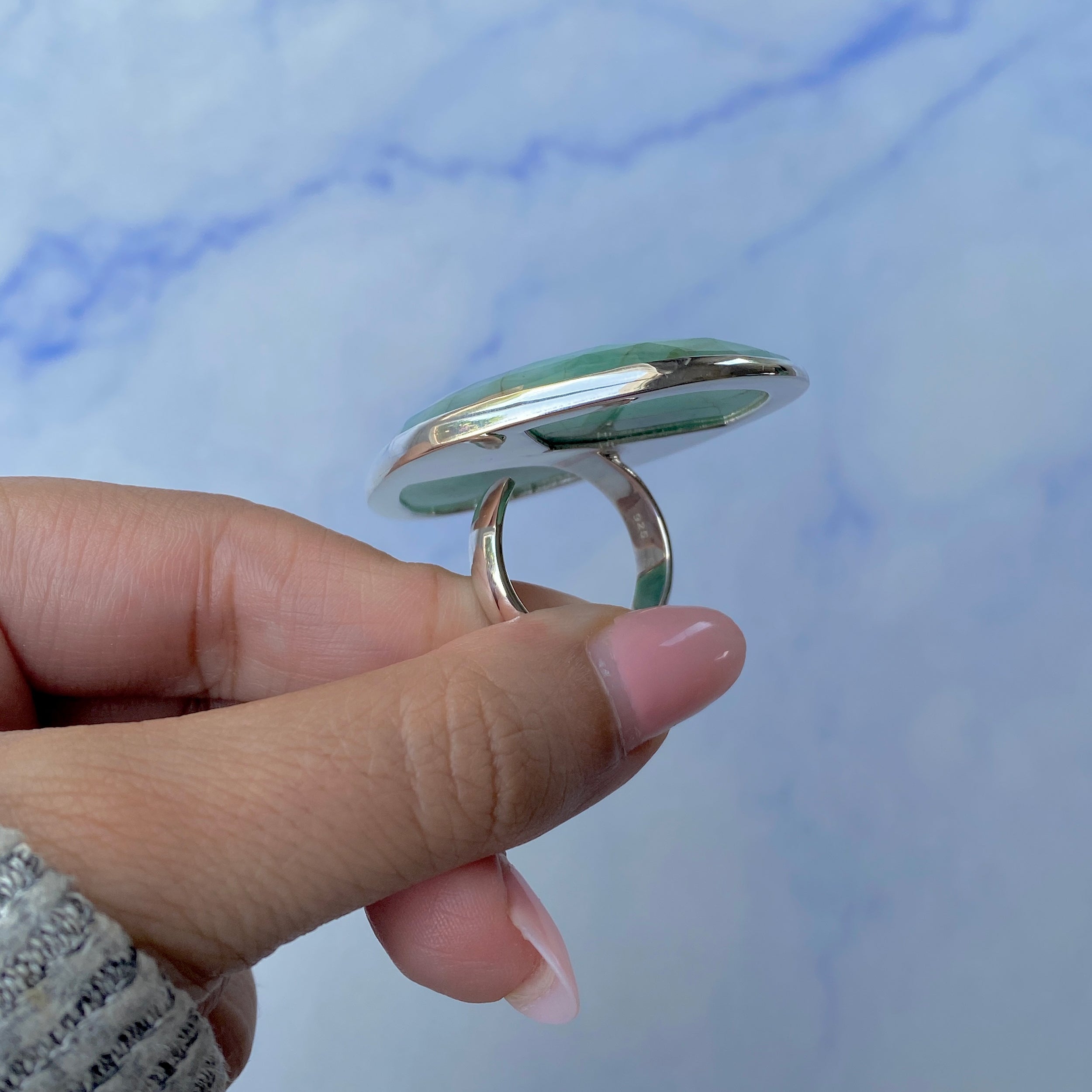 Emerald Adjustable Ring-(EMD-R-14.)