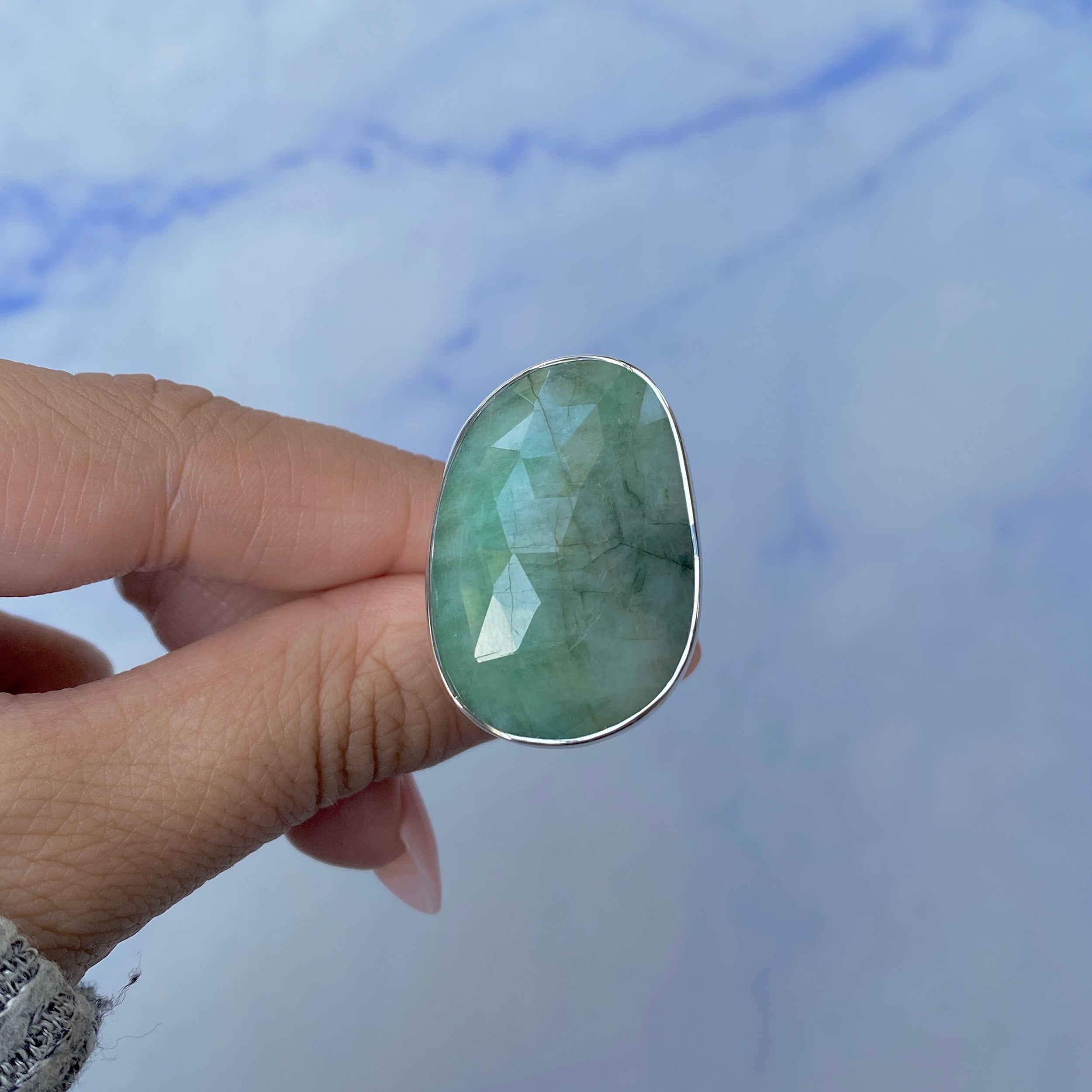 Emerald Adjustable Ring-(EMD-R-17.)